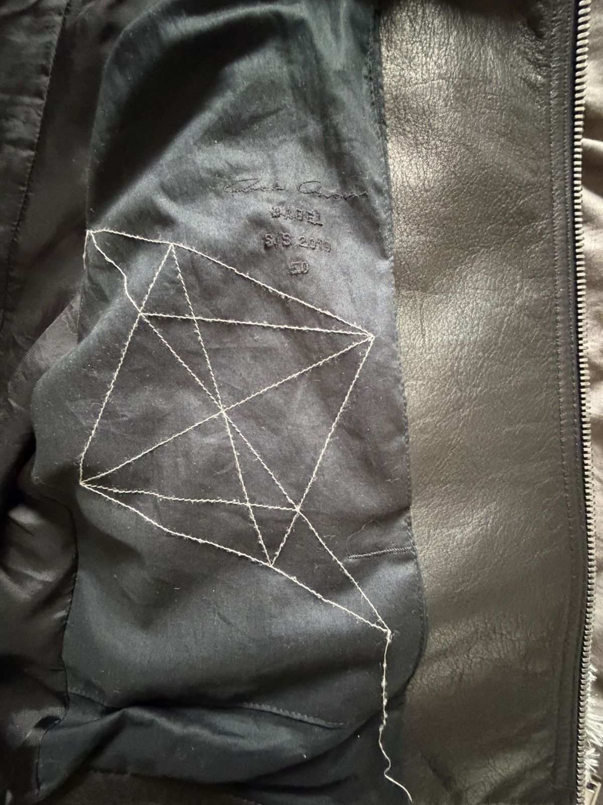 Rick Owens Rick Owens S/S 19 “Babel” Leather & Denim Bomber Jacket Size US M / EU 48-50 / 2 - 6 Thumbnail