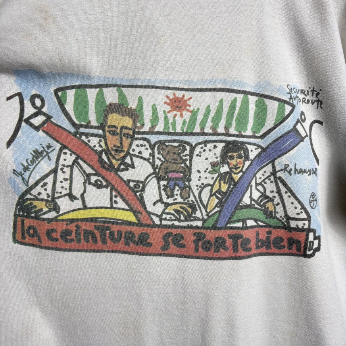 Vintage Vintage 90s Assecar Securite Autoroute Driving Graphic Tee Size US XL / EU 56 / 4 - 3 Thumbnail