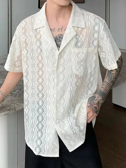 Other Retro design paisley lace cuban collar shirt Size US L / EU 52-54 / 3 - 2 Thumbnail