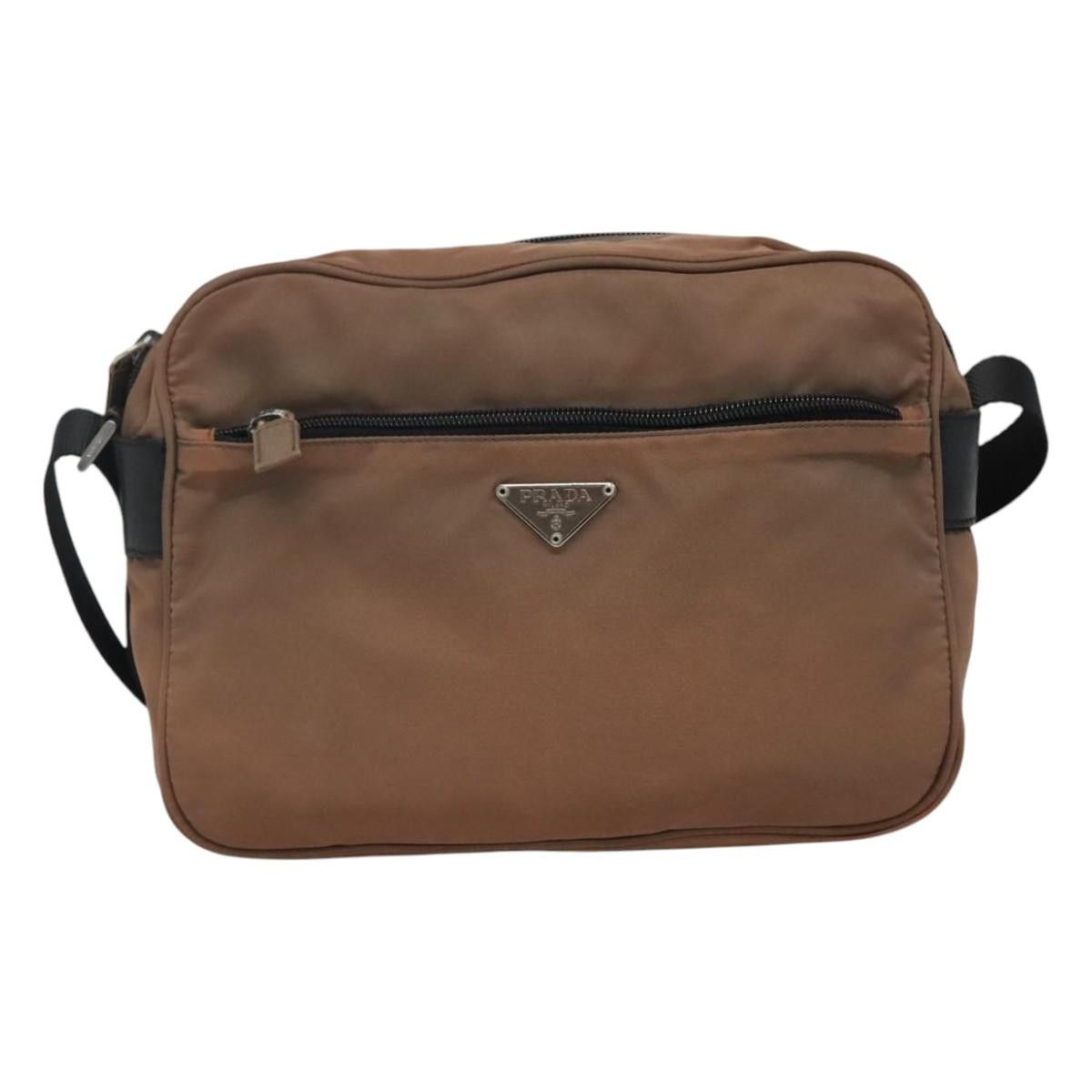 Prada Tessuto Brown Synthetic Shoulder Bag (Pre-Owned) Size ONE SIZE - 1 Thumbnail