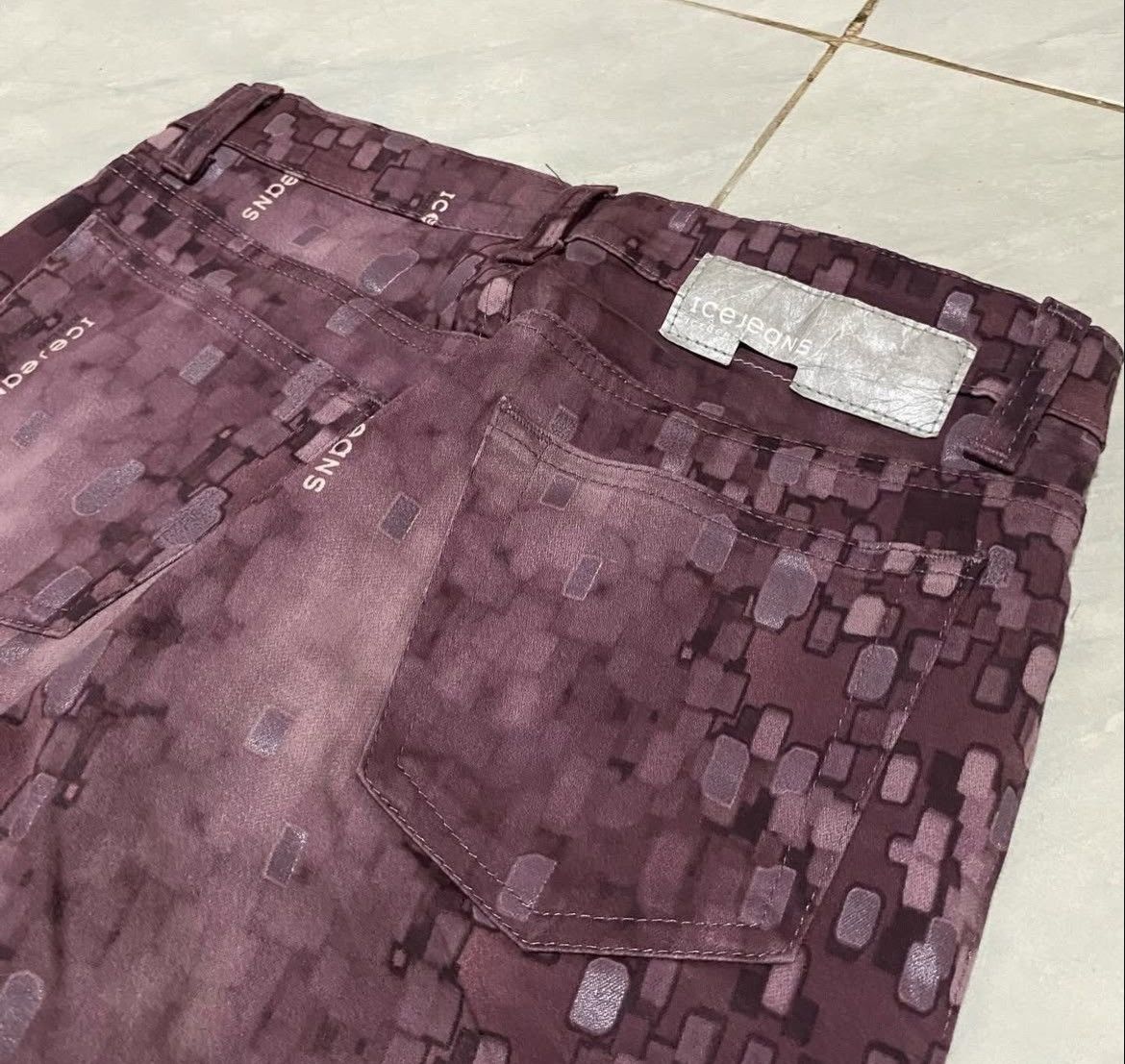 Iceberg Vintage 90s Ice Jeans by Ice Berg Printed Flare Pants Size US 28 / EU 44 - 4 Thumbnail