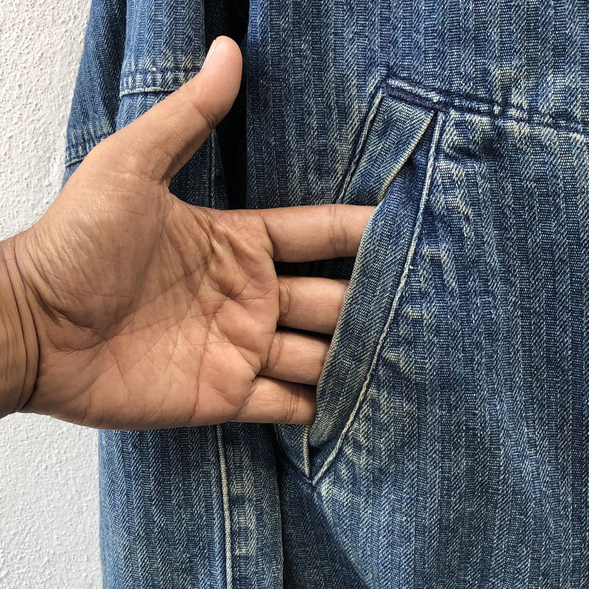 Vintage Vintage Ever Blue 1952 Striped Denim Bomber Jacket Size US M / EU 48-50 / 2 - 7 Thumbnail