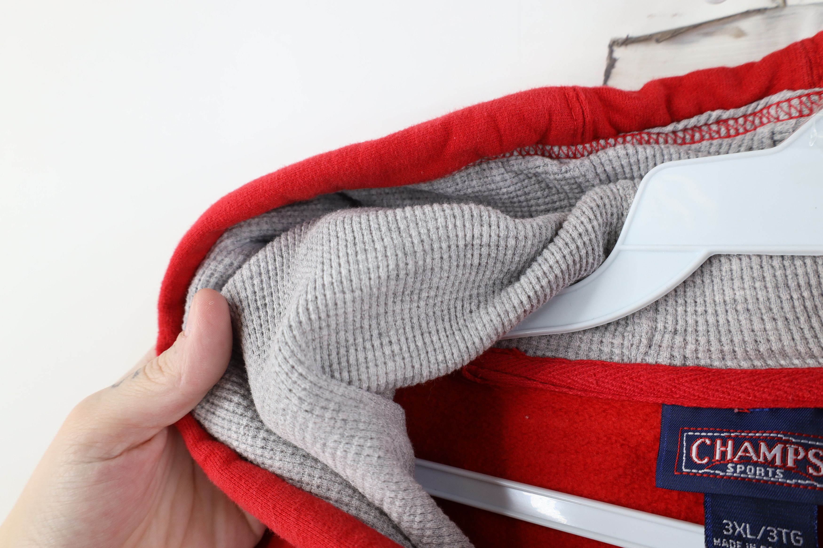 Vintage Vintage 90s Y2K Blank Heavyweight Hoodie Sweatshirt Red Size US XXL / EU 58 / 5 - 11 Thumbnail