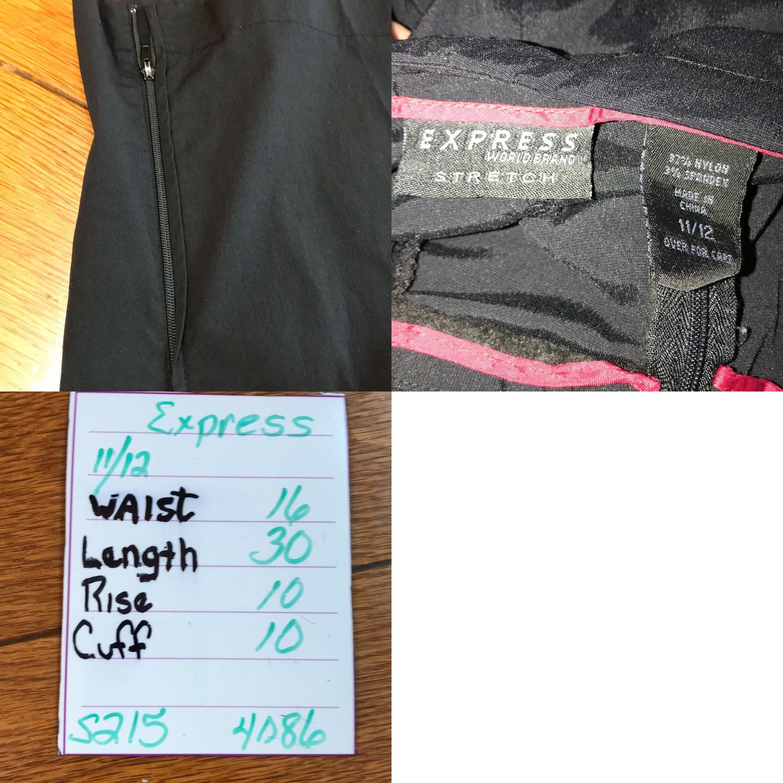 Express Express Womens Pants Jogger Black Size 11/12 Regular 32 in Inseam 30 in Drawstring Pockets Stretch Front Zipper Nylon Spandex 97%/3% Casual Size 32" / US 10 / IT 46 - 8 Thumbnail