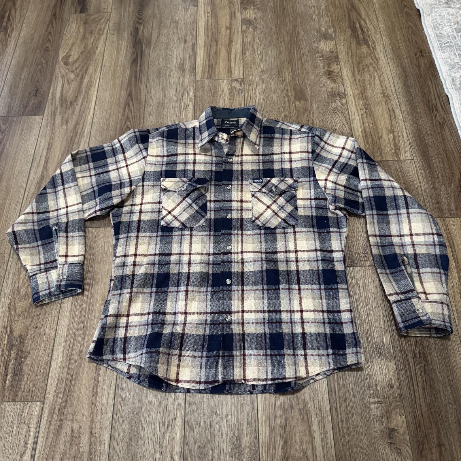 Wrangler Vintage 80s Wrangler Flannel Western Cowboy Size US L / EU 52-54 / 3 - 1 Thumbnail