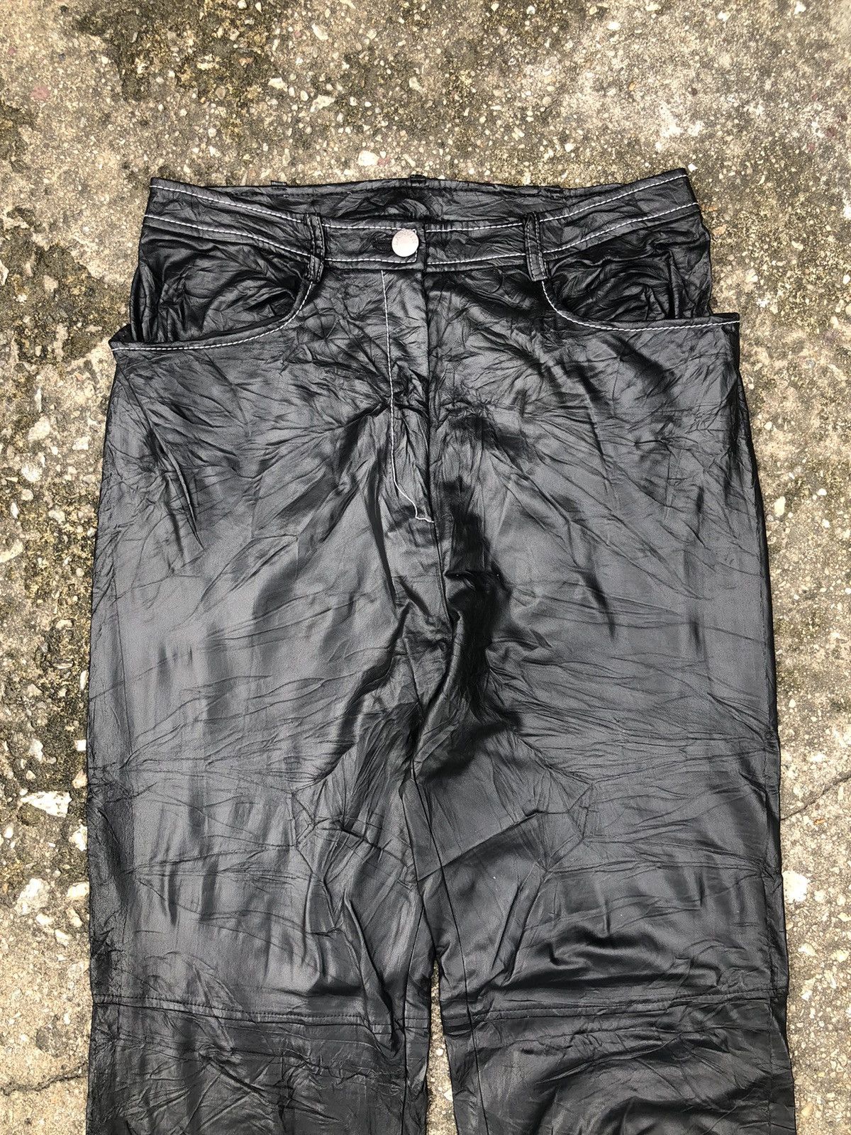Lanvin × Leather × Vintage Vintage Lanvin Sports Faux Leather Pants Size US 27 - 3 Thumbnail