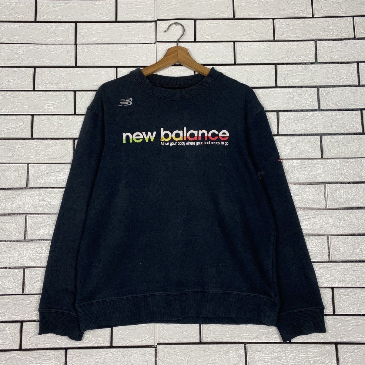 Japanese Brand Vintage Sweatshirt New Balance Big Logo Size US L / EU 52-54 / 3 - 2 Thumbnail