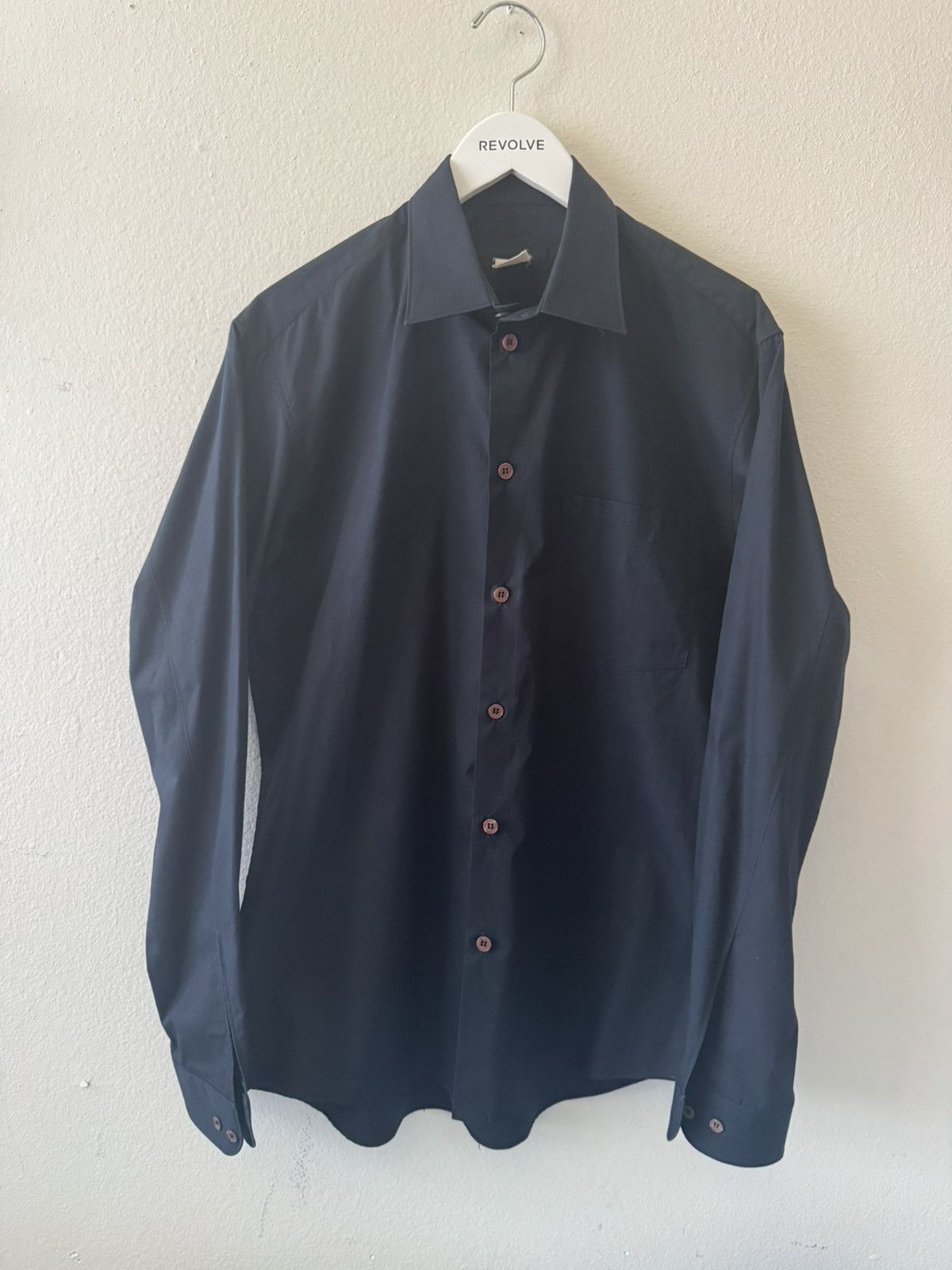 Helmut Lang Rare 2000’s Helmut Lang Dark Navy Button Up Shirt Size US M / EU 48-50 / 2 - 1 Thumbnail