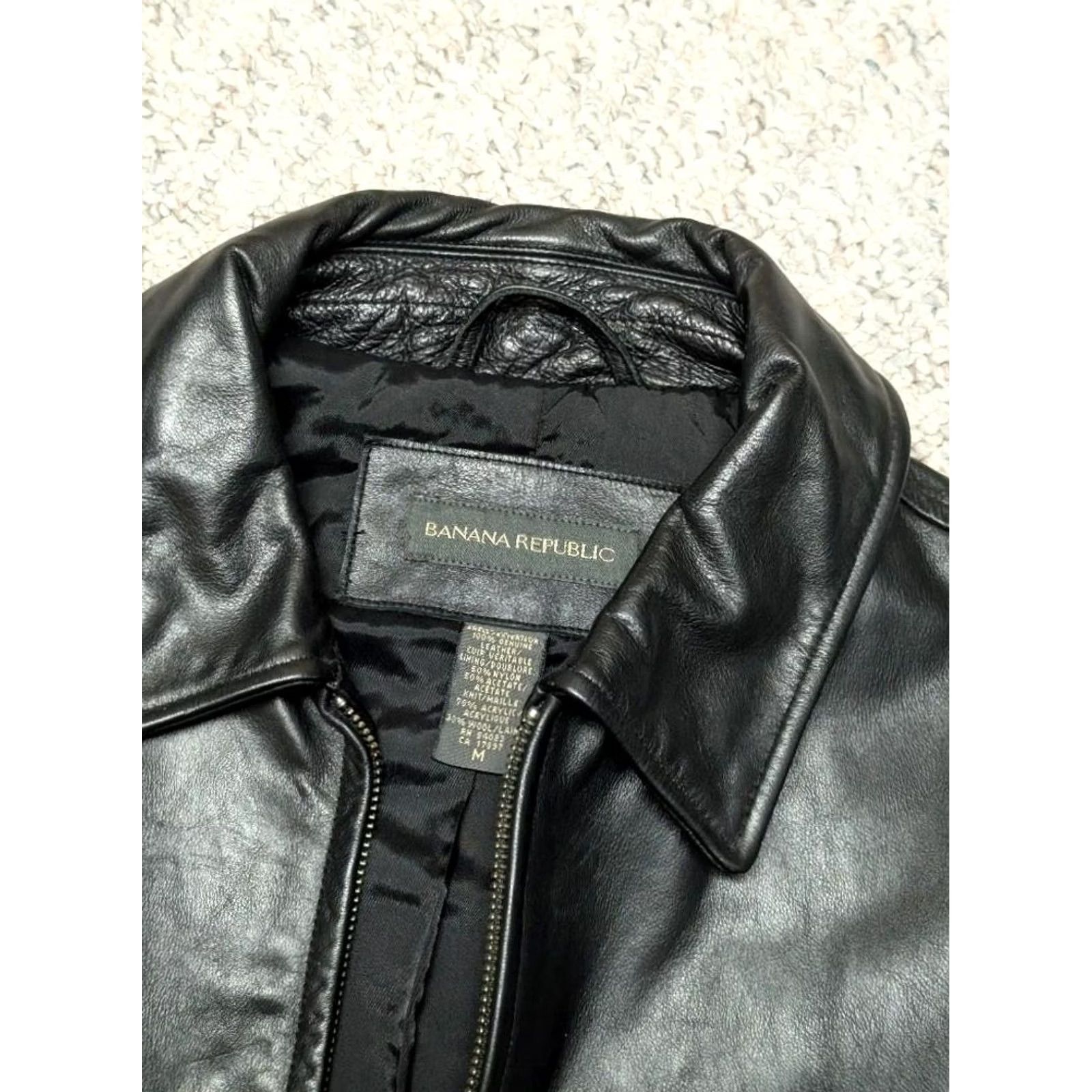 Banana Republic VINTAGE BANANA REPUBLIC black leather BOMBER jacket M goatskin cowhide 1990s Y2K Mens Size US M / EU 48-50 / 2 - 6 Thumbnail