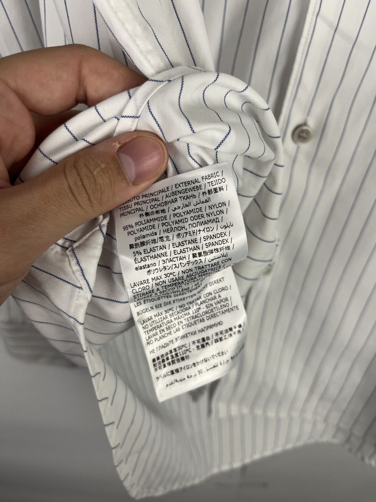Boggi Boggi Milano Luxury Striped Nylon Long Sleeve Shirt Size US XXL / EU 58 / 5 - 9 Thumbnail