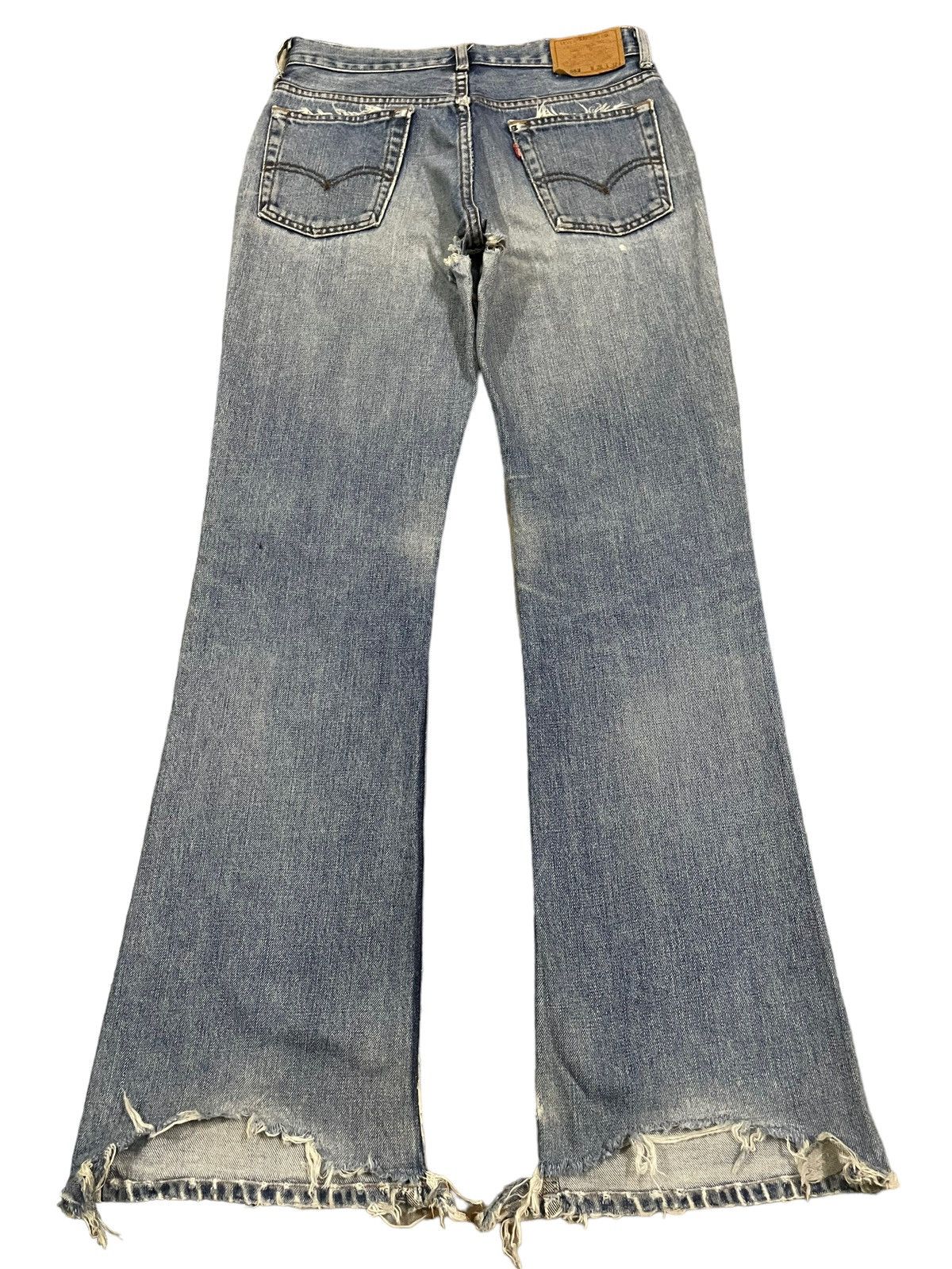 Levi's Vintage Japan 80s Levis Blue Wash Distressed Flare Jeans Size US 29 - 2 Thumbnail