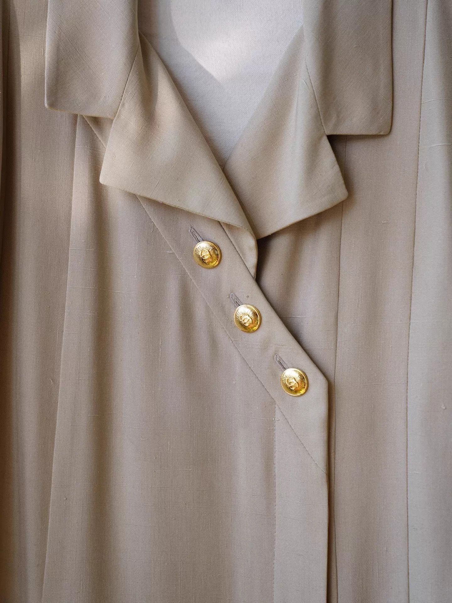 Chanel Chanel Vintage Silk Collar Light Beige Pleated Dress FR38 Size S / US 4 / IT 40 - 8 Thumbnail