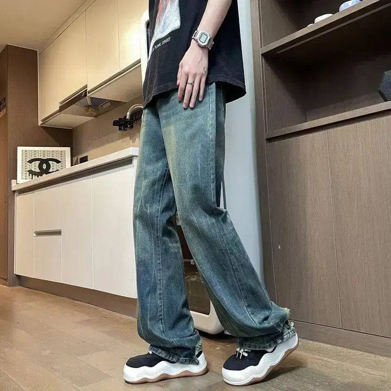 Japanese Brand Retro loose straight leg micro flared jeans Size US 32 / EU 48 - 2 Thumbnail
