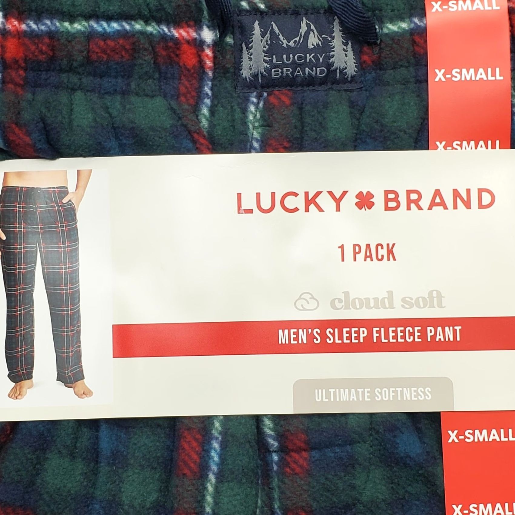 Lucky Brand Lucky Brand Sleep Fleece Pants Mens XS Multi Plaid Cloud Soft Elastic Waistband NWT, Pajama Pants, Regular, Multicolor, 90s Outdoor Theme Mens Size US 27 - 4 Thumbnail