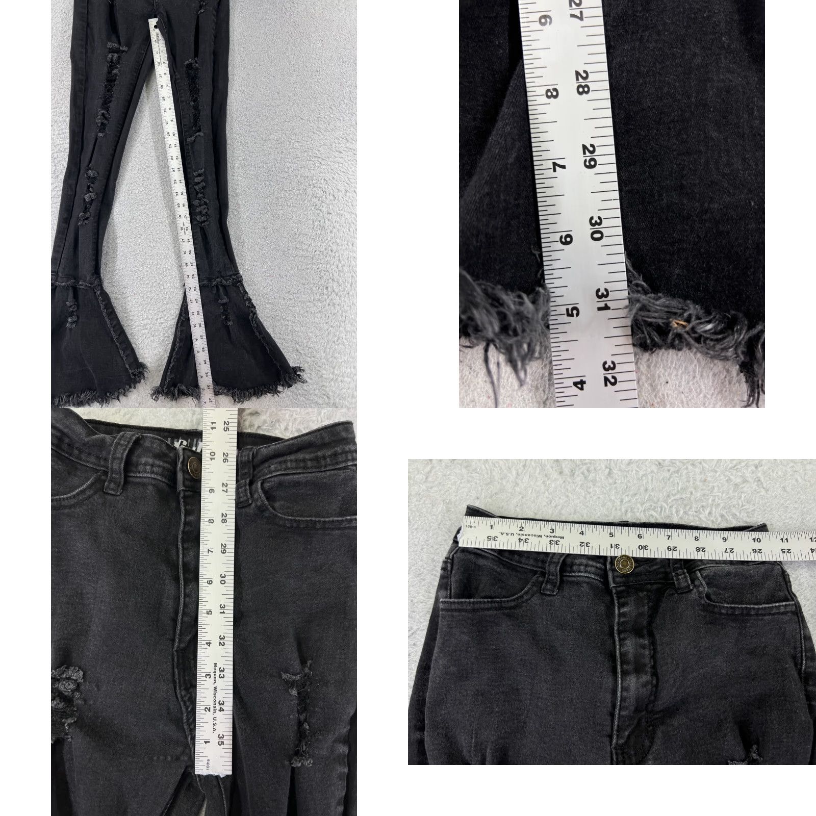 Citizens Of Humanity JC & JQ Jeans Womens Medium Black Denim Distressed Flare Mid Rise 20x31 Citizens of Humanity 5-Pocket Jeans Boys? Size 32" / US 10 / IT 46 - 8 Thumbnail