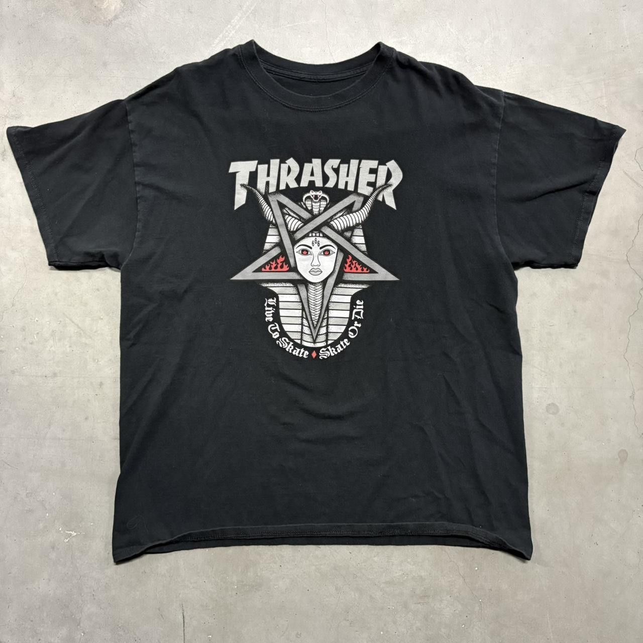 Thrasher × Vintage Crazy Vintage Y2K/2000s Thrasher Skater Demon Graphic Tee! Size US M / EU 48-50 / 2 - 1 Thumbnail