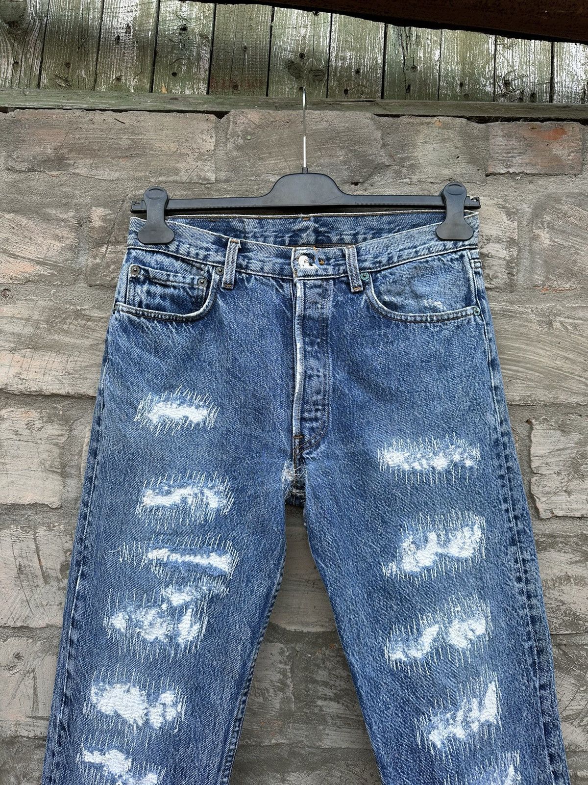 Levi's × Vintage 1970s Levi’s Women’s Distressed Hippy Jeans Pants Size 28" / US 6 / IT 42 - 2 Thumbnail