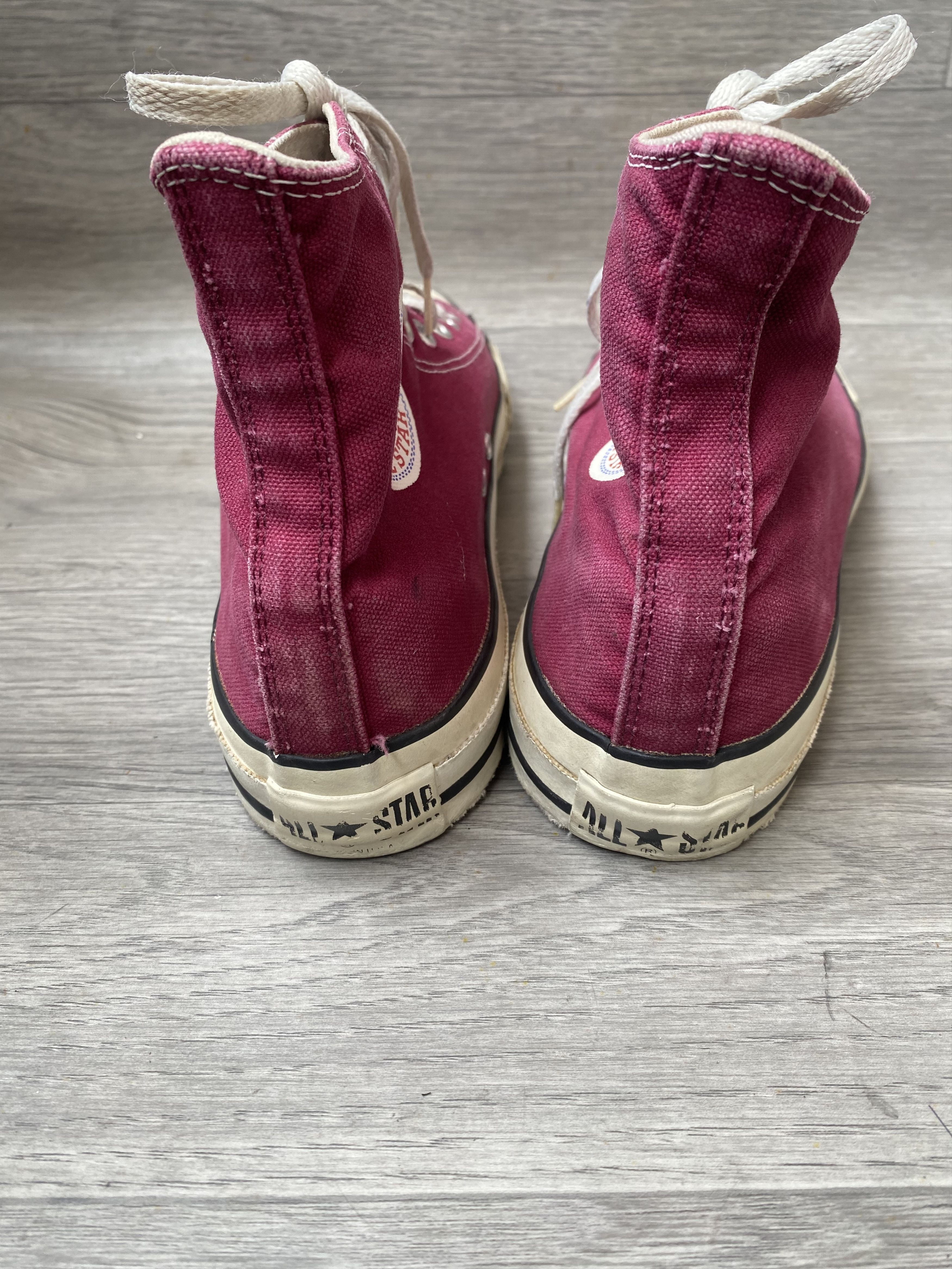 Converse Vintage 90's converse canvas hi-top maroon sneakers Size US 10.5 / EU 43-44 - 7 Thumbnail
