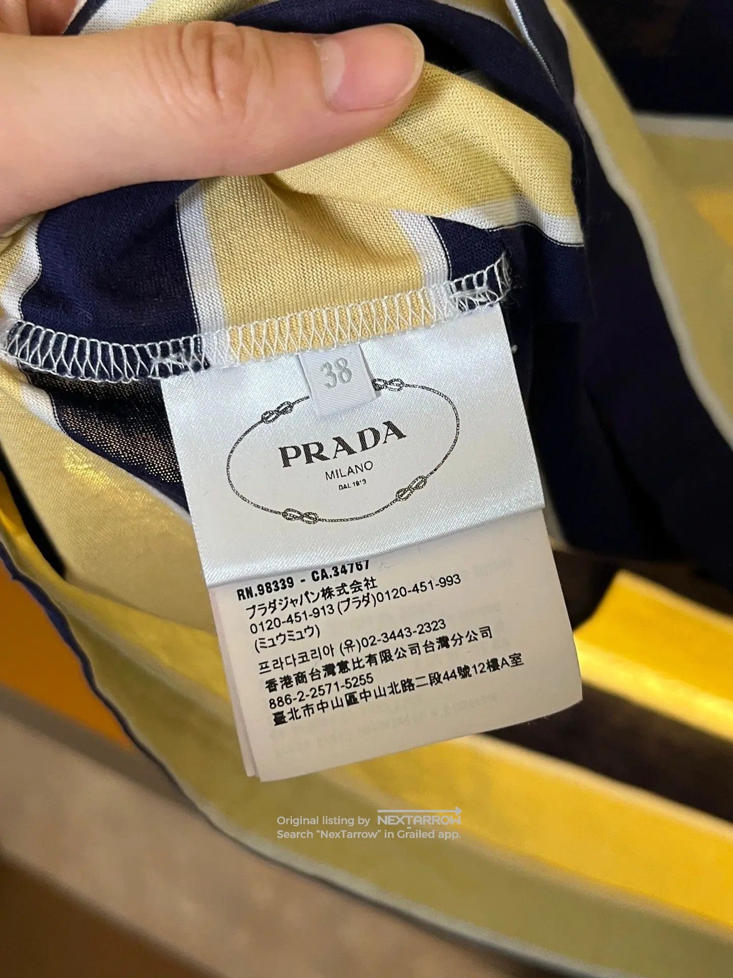 Prada Prada Striped Short Sleeve Shirt 38 NWT Size XS / US 0-2 / IT 36-38 - 4 Thumbnail