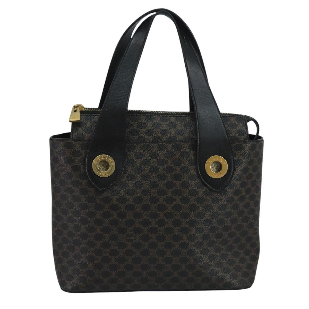 Celine CELINE Macadam Canvas Hand Bag Pvc Black Size ONE SIZE - 2 Thumbnail