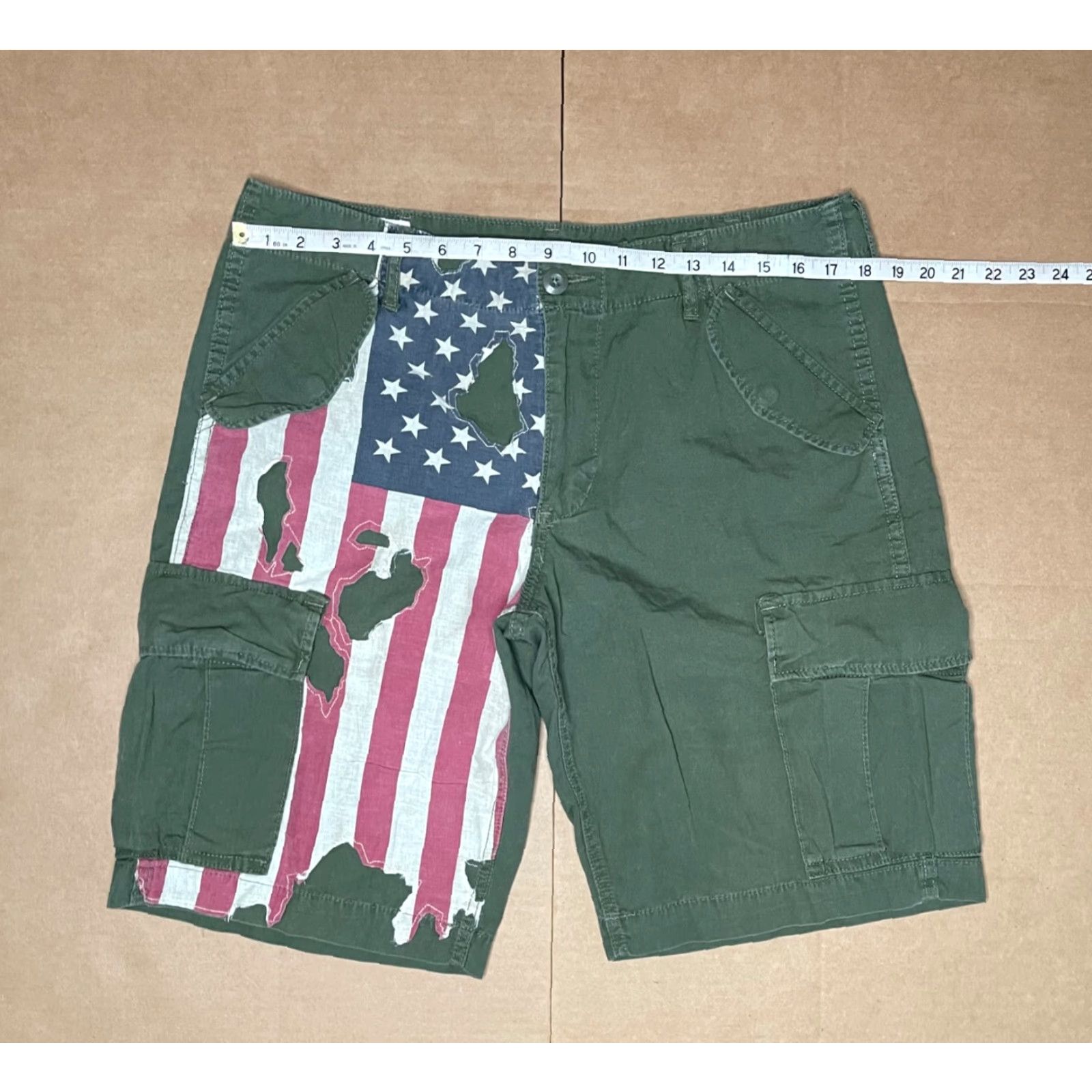 VINTAGE Denim Supply Ralph Lauren Men's Cargo Shorts 34 Green