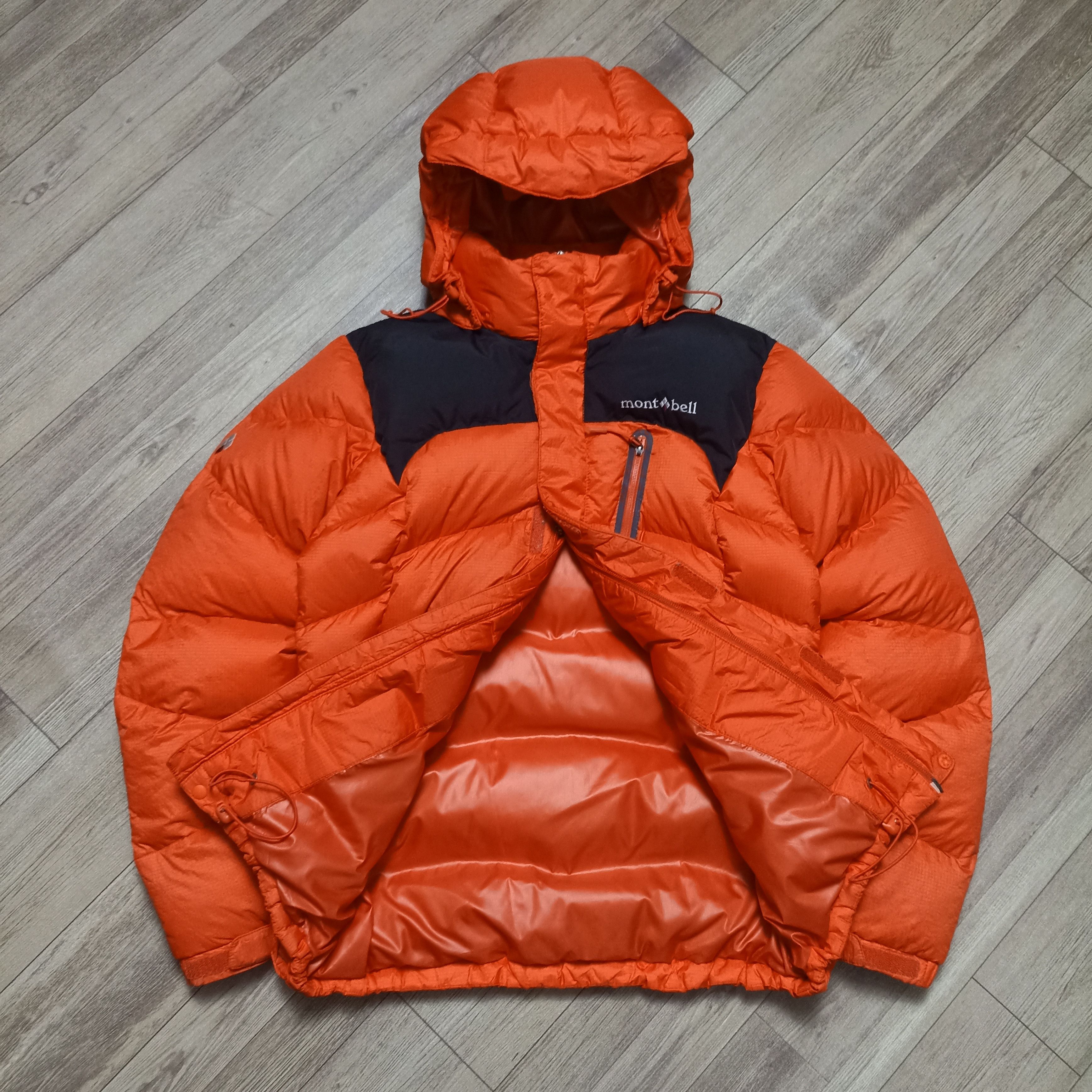 00s montbell puffer hoodie orange