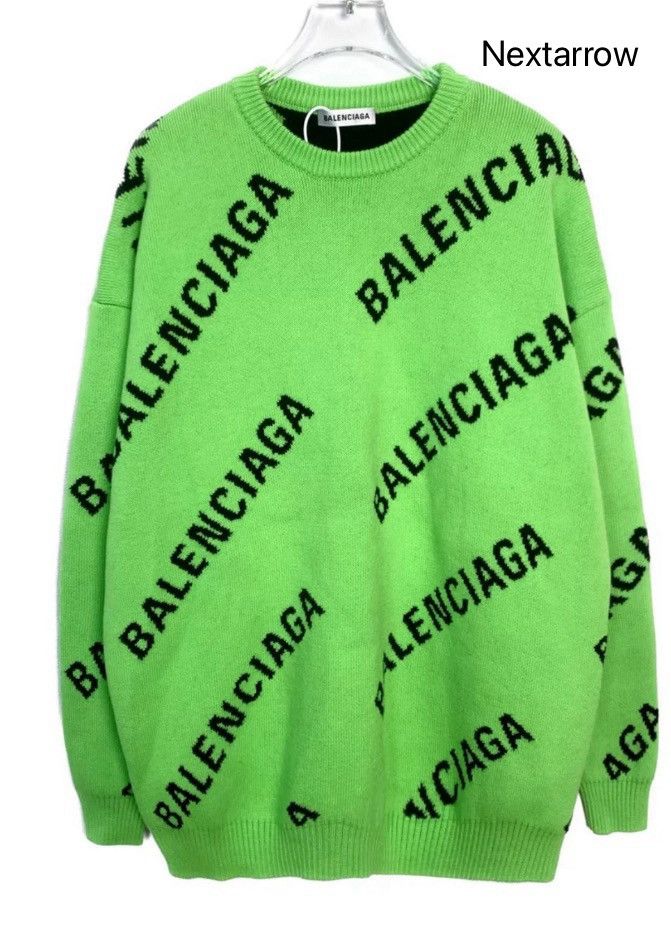 Balenciaga Balenciaga Logo Full Print Sweater2412-Nextarrow Size US XS / EU 42 / 0 - 2 Thumbnail