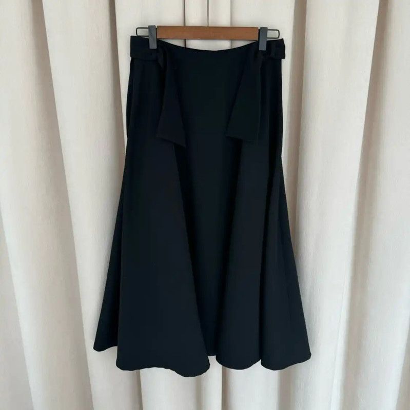 Yohji Yamamoto Black Wool Midi Skirt 0089
