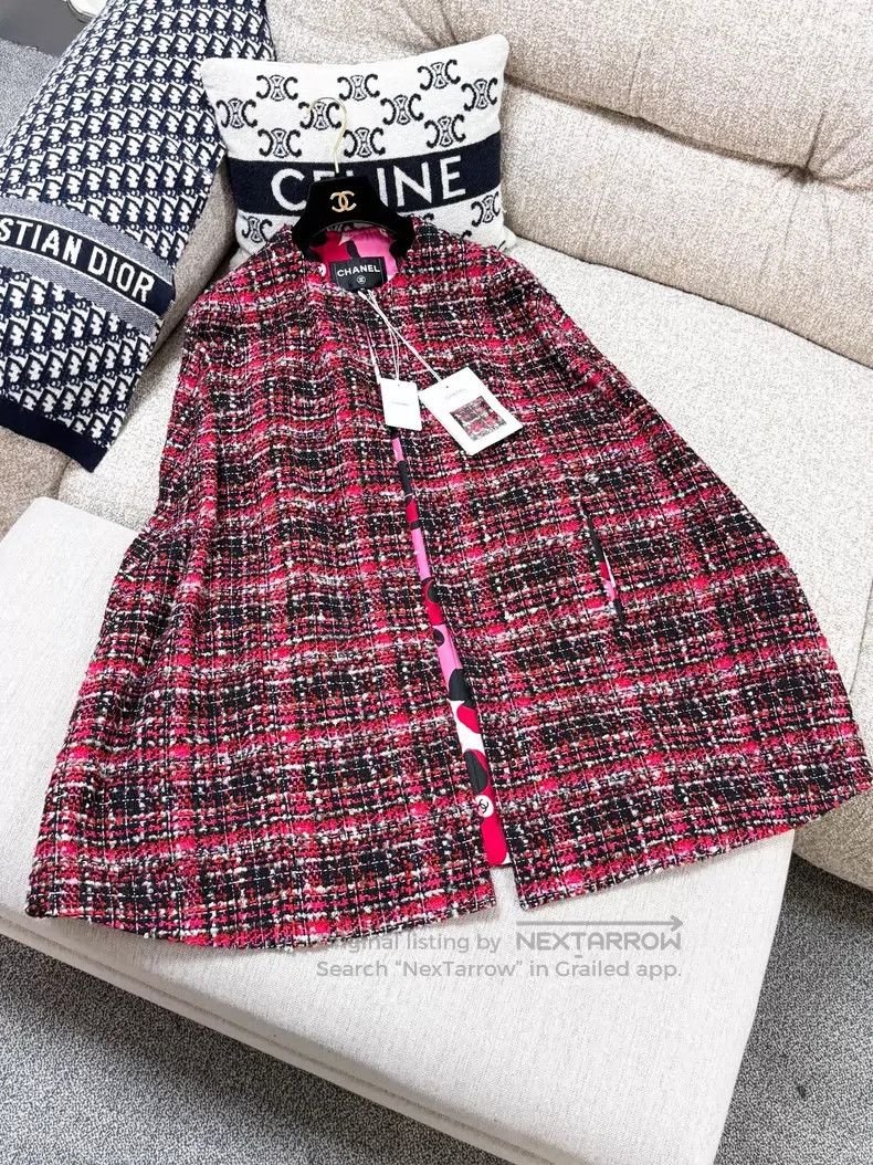 Chanel Chanel Mixed-color red braided cloak jacket Size XS / US 0-2 / IT 36-38 - 2 Thumbnail