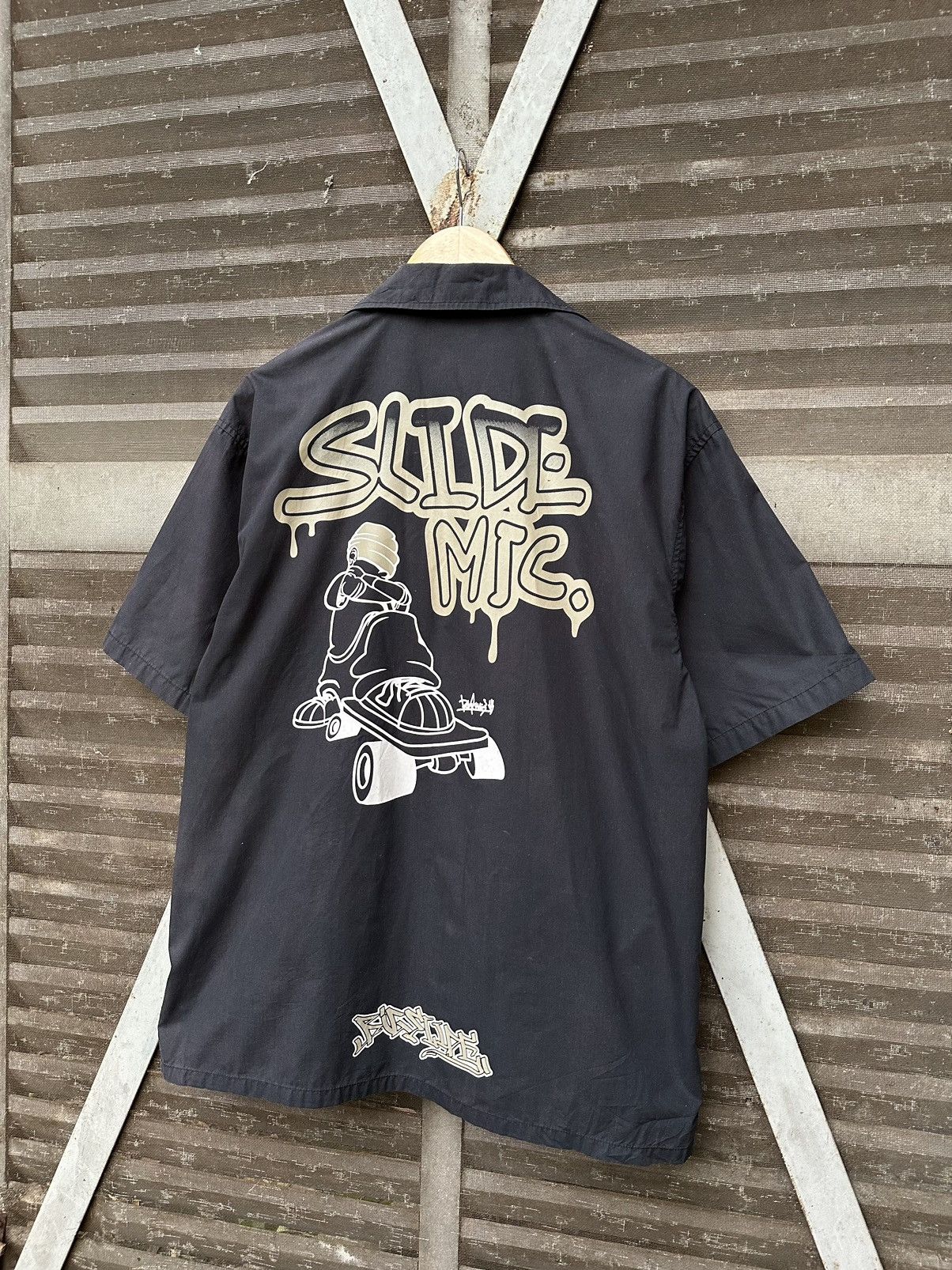 Vintage 🛹Vintage Dack Dive “SLIDE MIC” Baggy SKATE Shirt Size US L / EU 52-54 / 3 - 5 Thumbnail