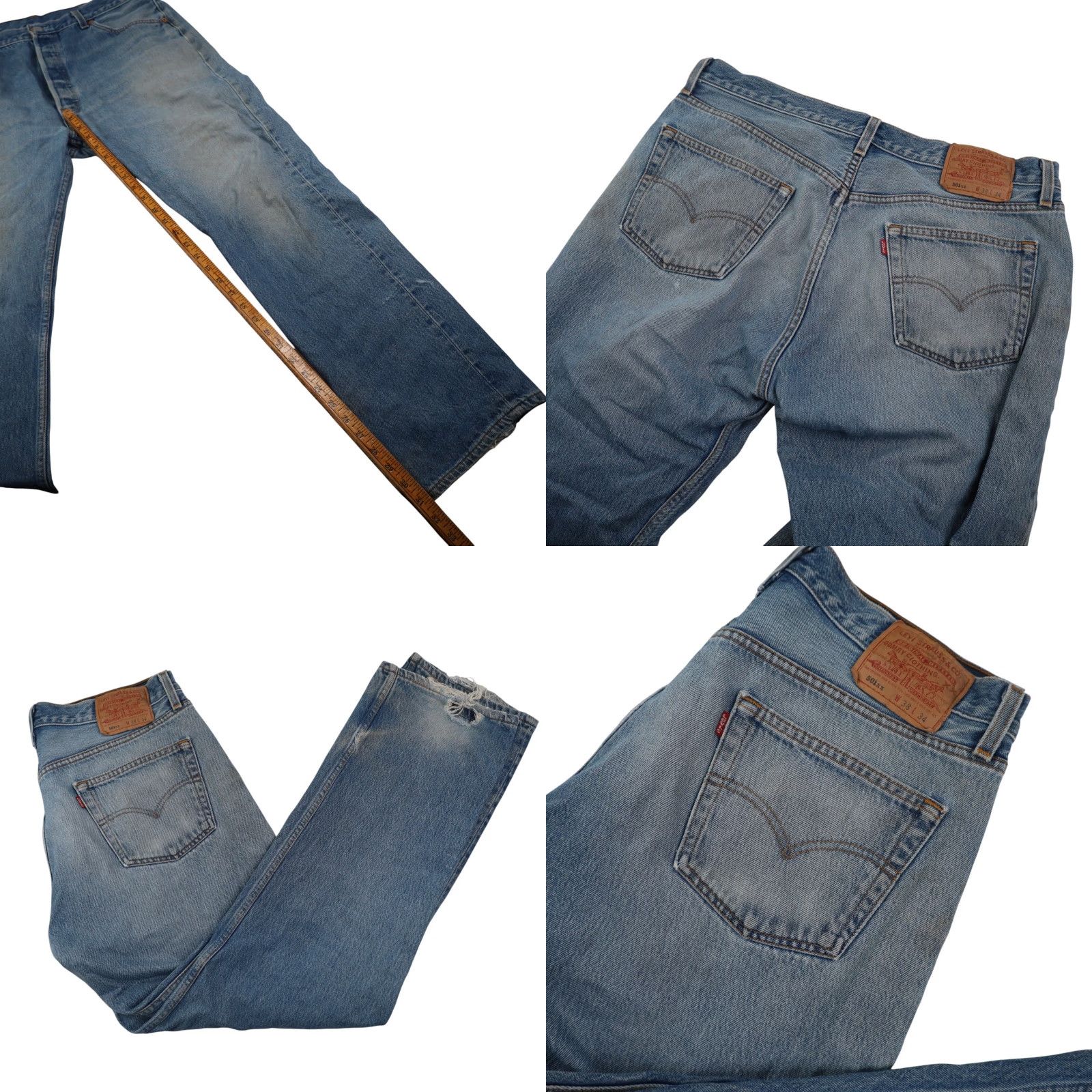 Denime VINTAGE Levis 501 USA Made Denim Jeans Shirt? Size US 38 / EU 54 - 9 Thumbnail