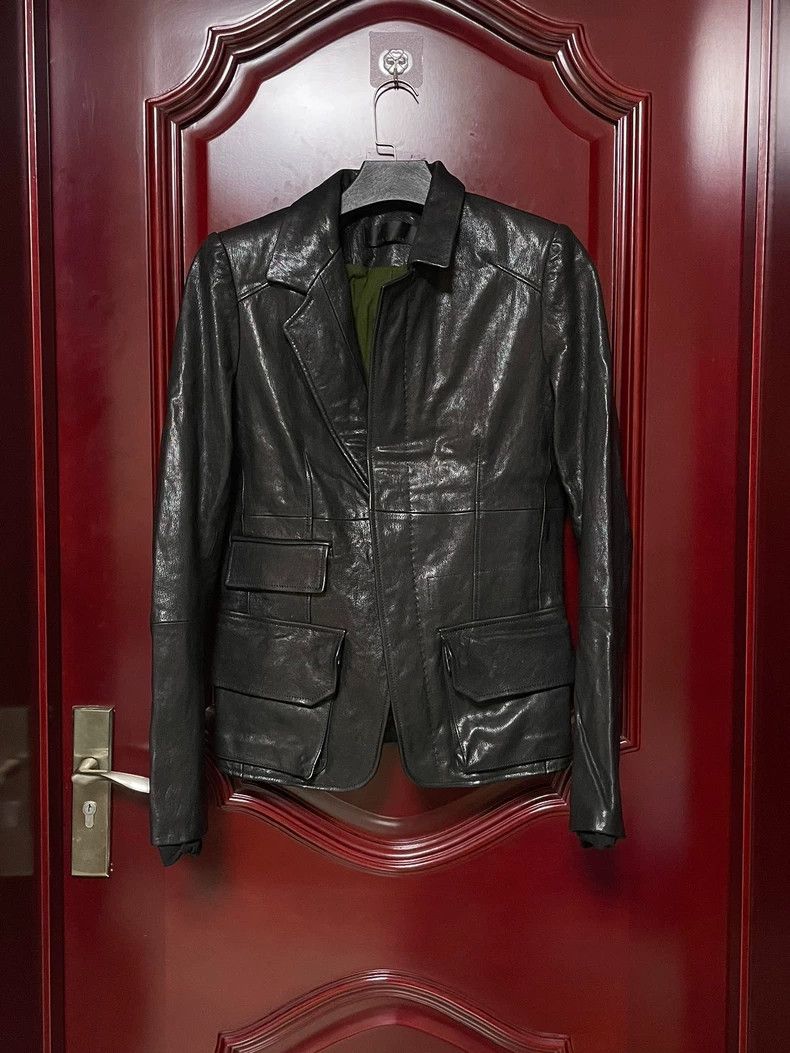 Haider Ackermann Haider Ackermann Asymmetric leather suit jacket Size 38S - 1 Thumbnail