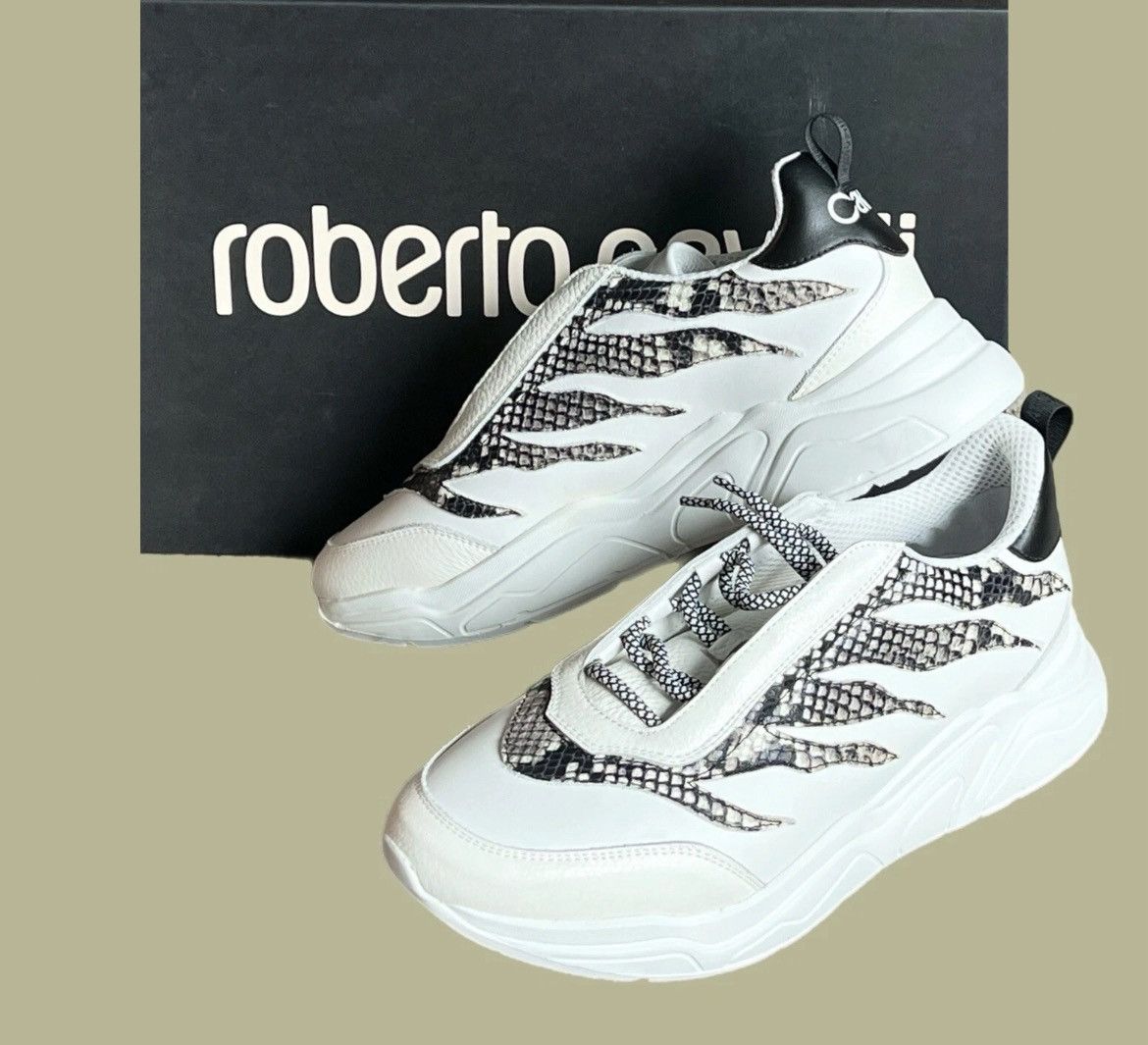 Roberto Cavalli ROBERTO CAVALLI⚡️Size 42/9US Bottalato Python flame sneakers Size US 9 / EU 42 - 1 Thumbnail