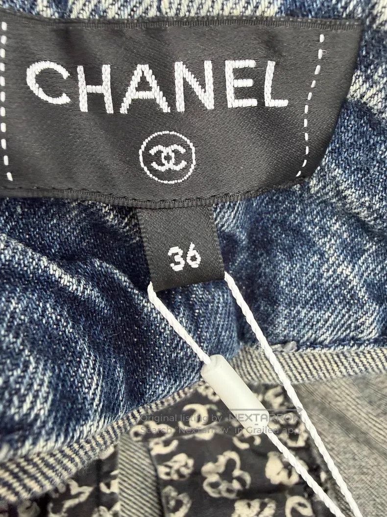 Chanel Chanel Broken flower stitching jeans and wide-leg trousers Size 24" / US 00 / IT 34 - 5 Thumbnail
