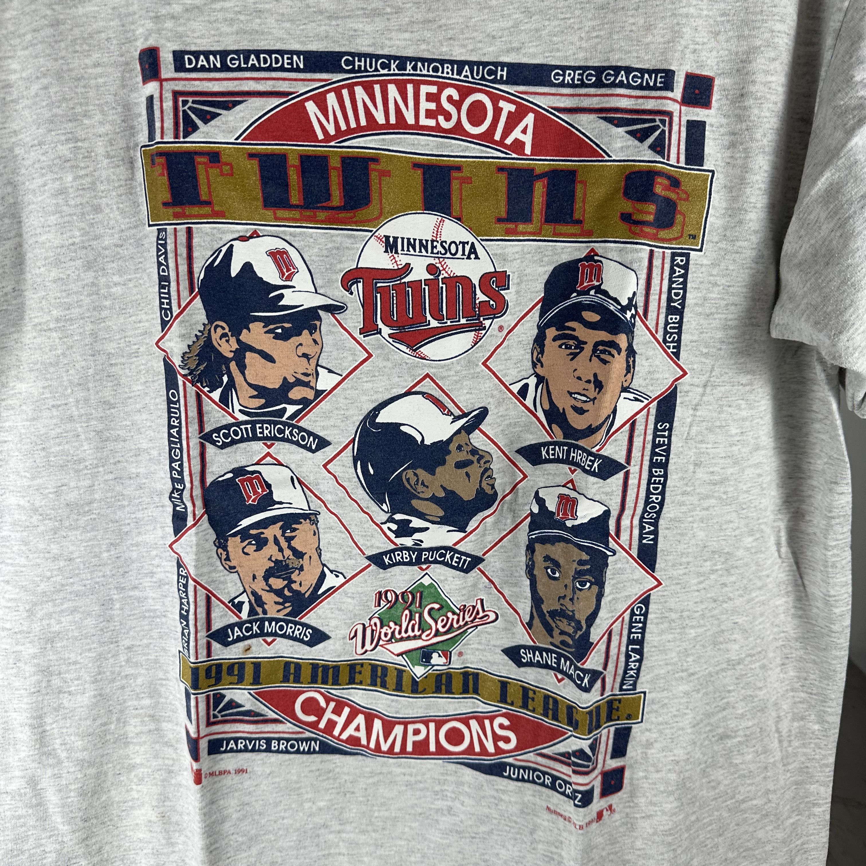 Vintage ​1991 Minnesota Twins MLB Champions Nutmeg XL T-shirt Size US XL / EU 56 / 4 - 2 Thumbnail