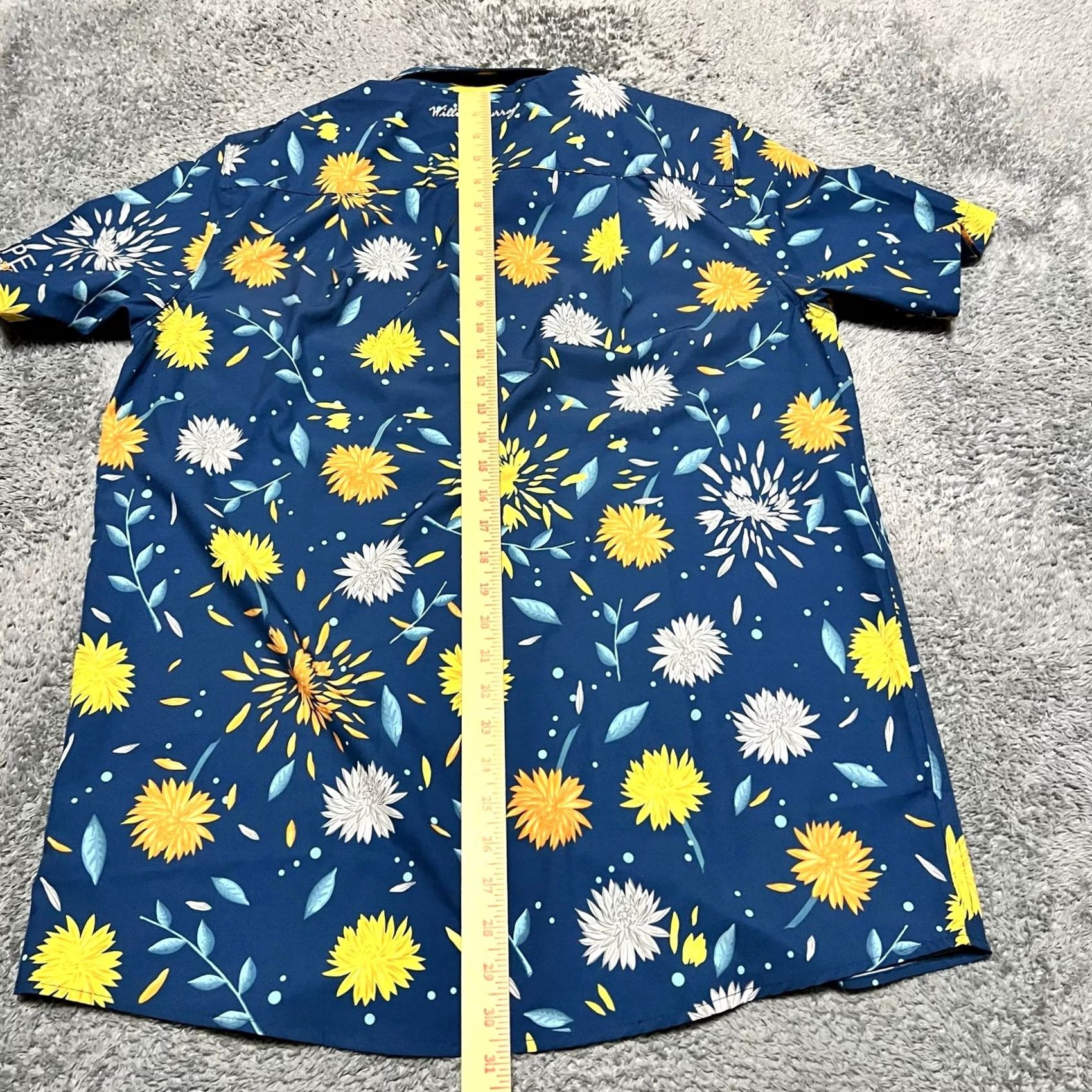Vintage William Murray Shirt Mens Large Blue Floral Golf Stretch Button Up Button Size US L / EU 52-54 / 3 - 7 Thumbnail