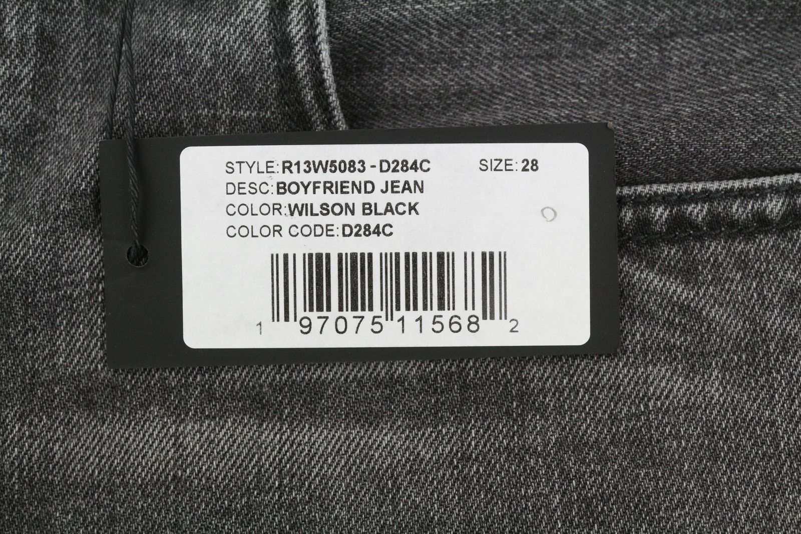 R13 BOYFRIEND 28 Wilson Black Whiskers Faded Zip PS25 86682 Size 28" / US 6 / IT 42 - 7 Thumbnail