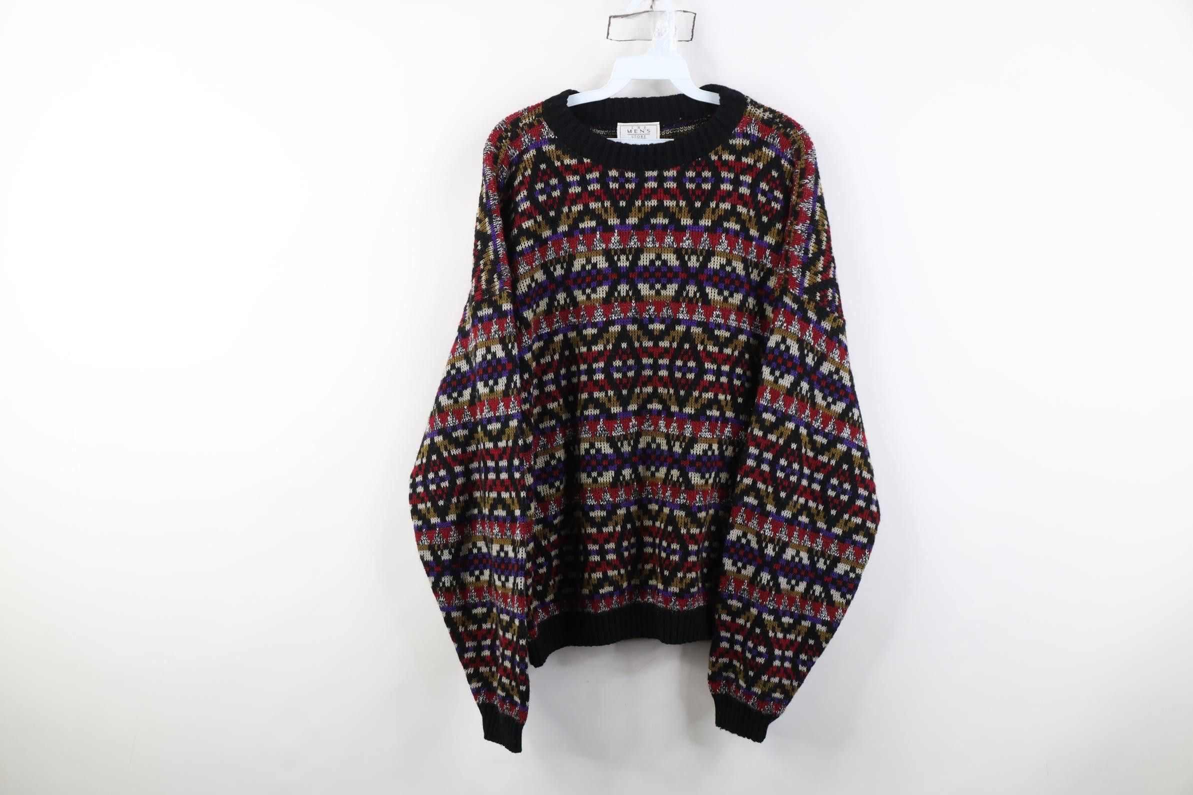 Vintage Vintage 90s Streetwear Fair Isle Knit Crewneck Sweater USA Size L / US 10 / IT 46 - 1 Thumbnail