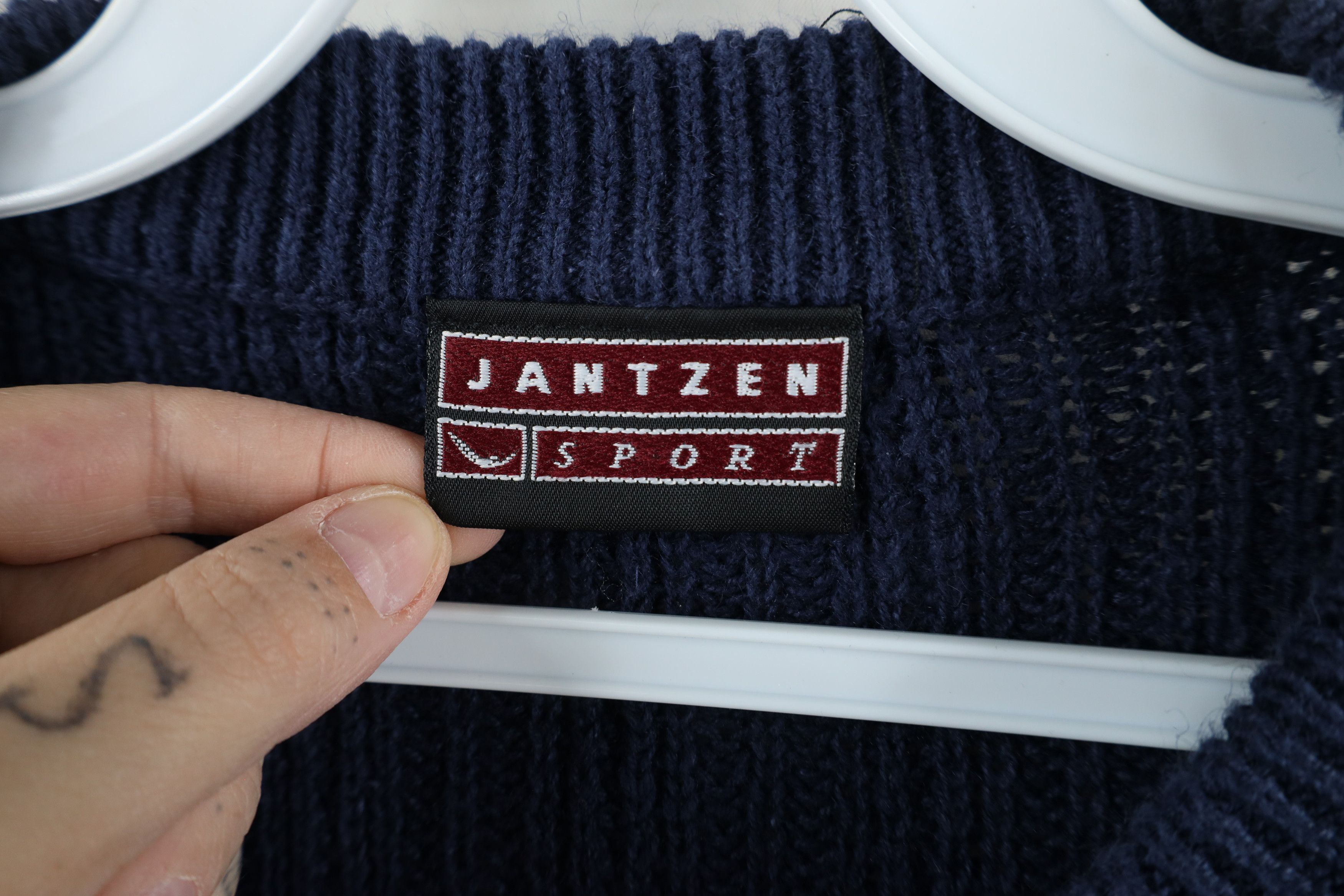 Vintage Vintage 90s Streetwear Baggy Chunky Ribbed Knit Sweater Blue Size US L / EU 52-54 / 3 - 4 Thumbnail