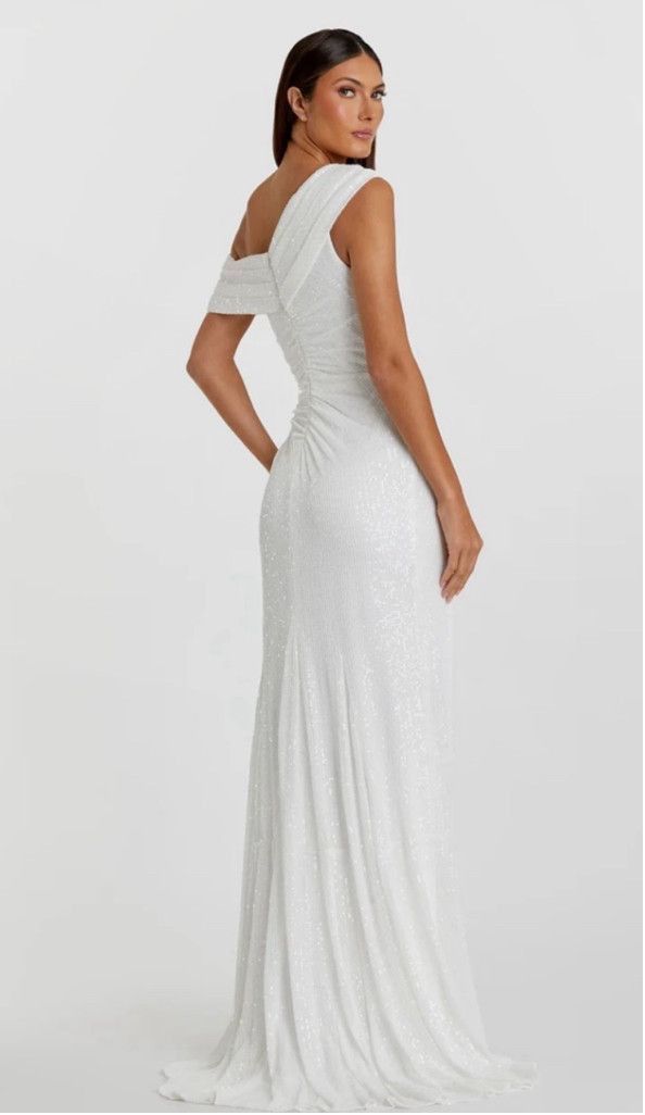 Mac Duggal Women's Mac Duggal White Sequin Gown Size 10 Size L / US 10 / IT 46 - 3 Thumbnail