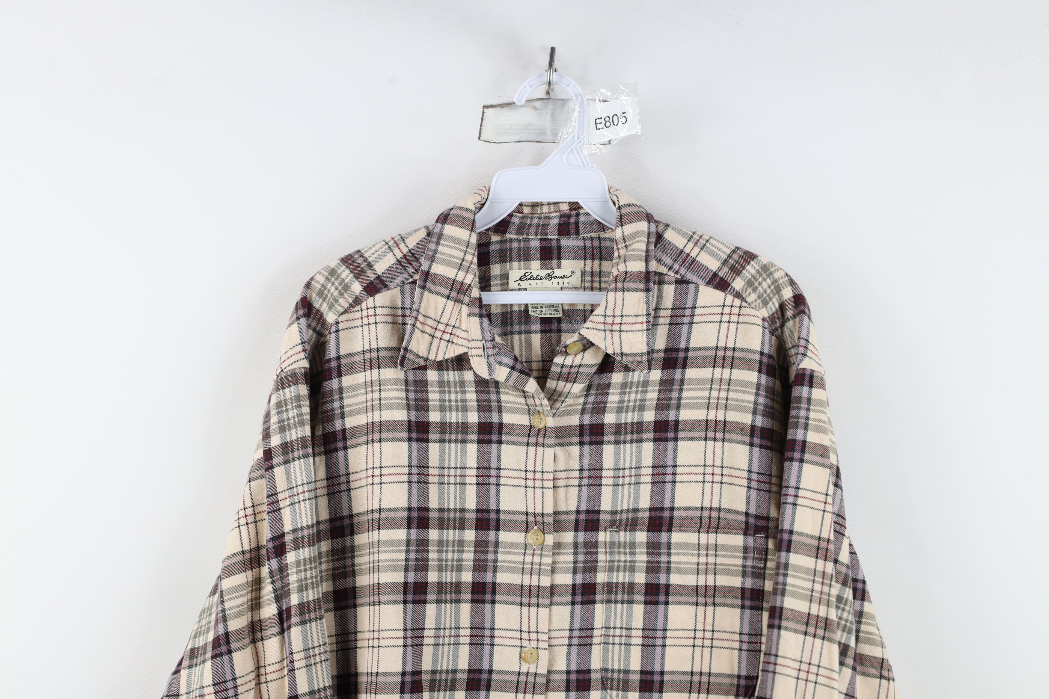 Eddie Bauer Vintage 90s Eddie Bauer Flannel Collared Button Shirt Plaid Size L / US 10 / IT 46 - 2 Thumbnail