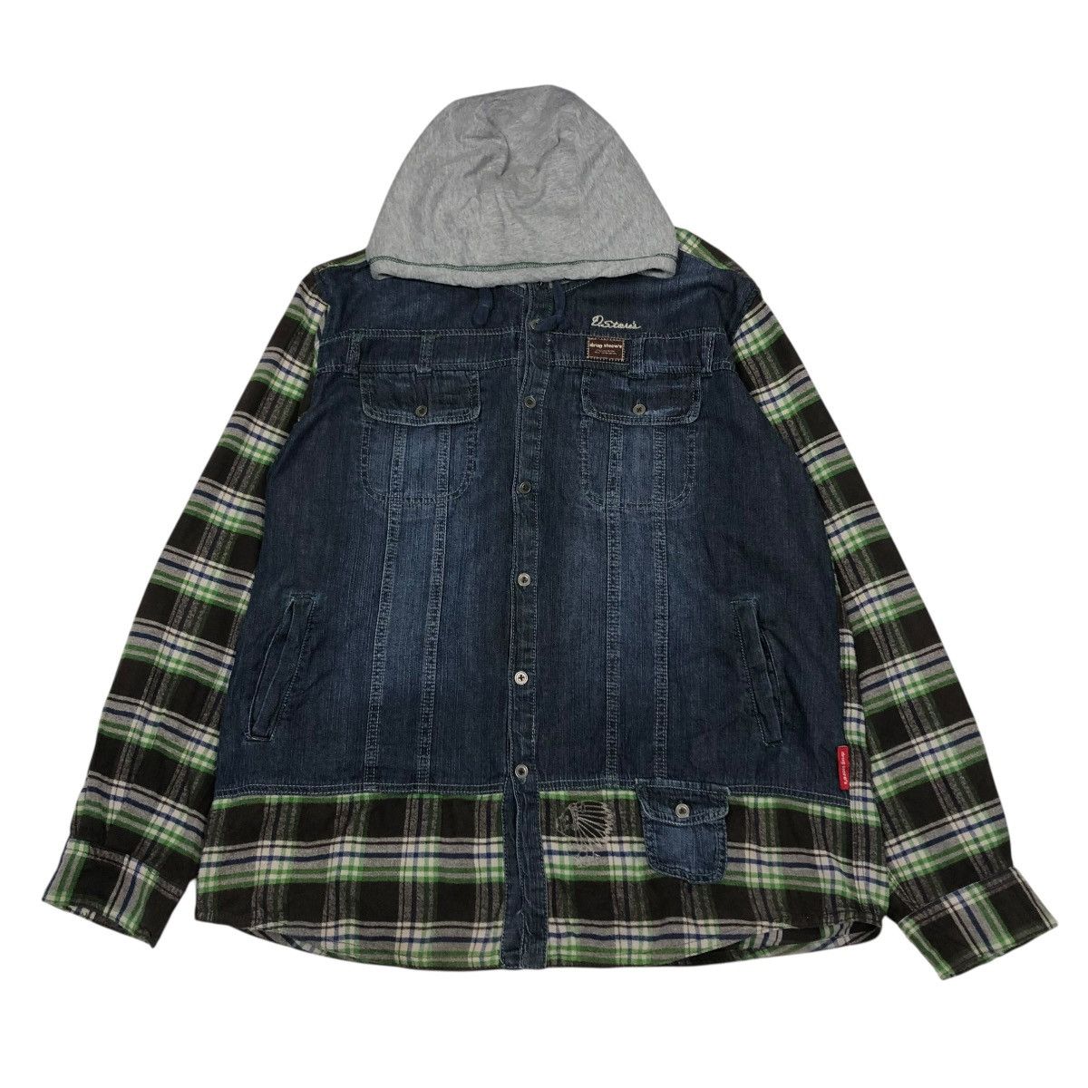 Hysteric Glamour 🔥VINTAGE BIKER JACKET HOODIE TARTAN DESIGN DRUG STORE’S Size US M / EU 48-50 / 2 - 1 Thumbnail