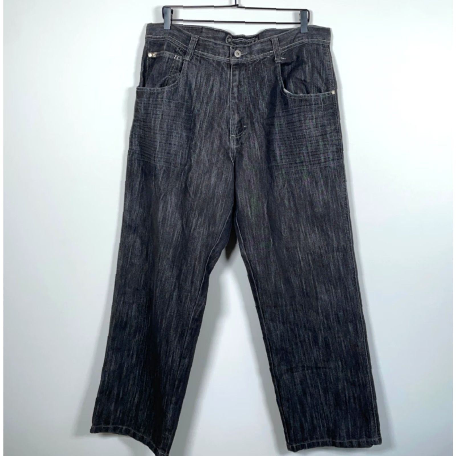 Southpole VINTAGE Southpole Jeans Baggy Fit Men 38x31 Black Denim Hip Hop 90s Mens Jeans Size US 38 / EU 54 - 2 Thumbnail