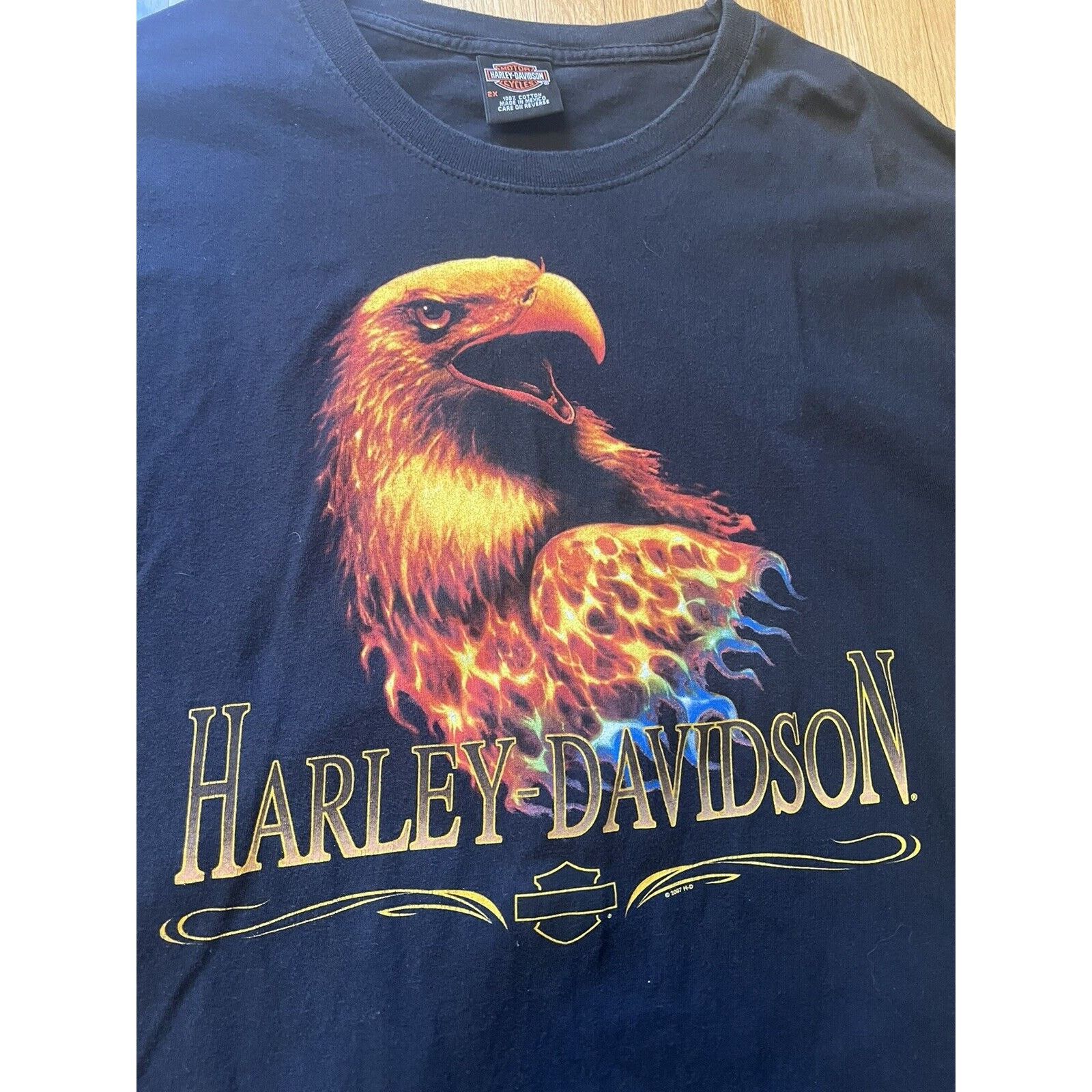 Harley Davidson Vintage Harley-Davidson DAVIDSON Eagle BLACK TSHIRT SIZE 2XL Size US XXL / EU 58 / 5 - 1 Thumbnail
