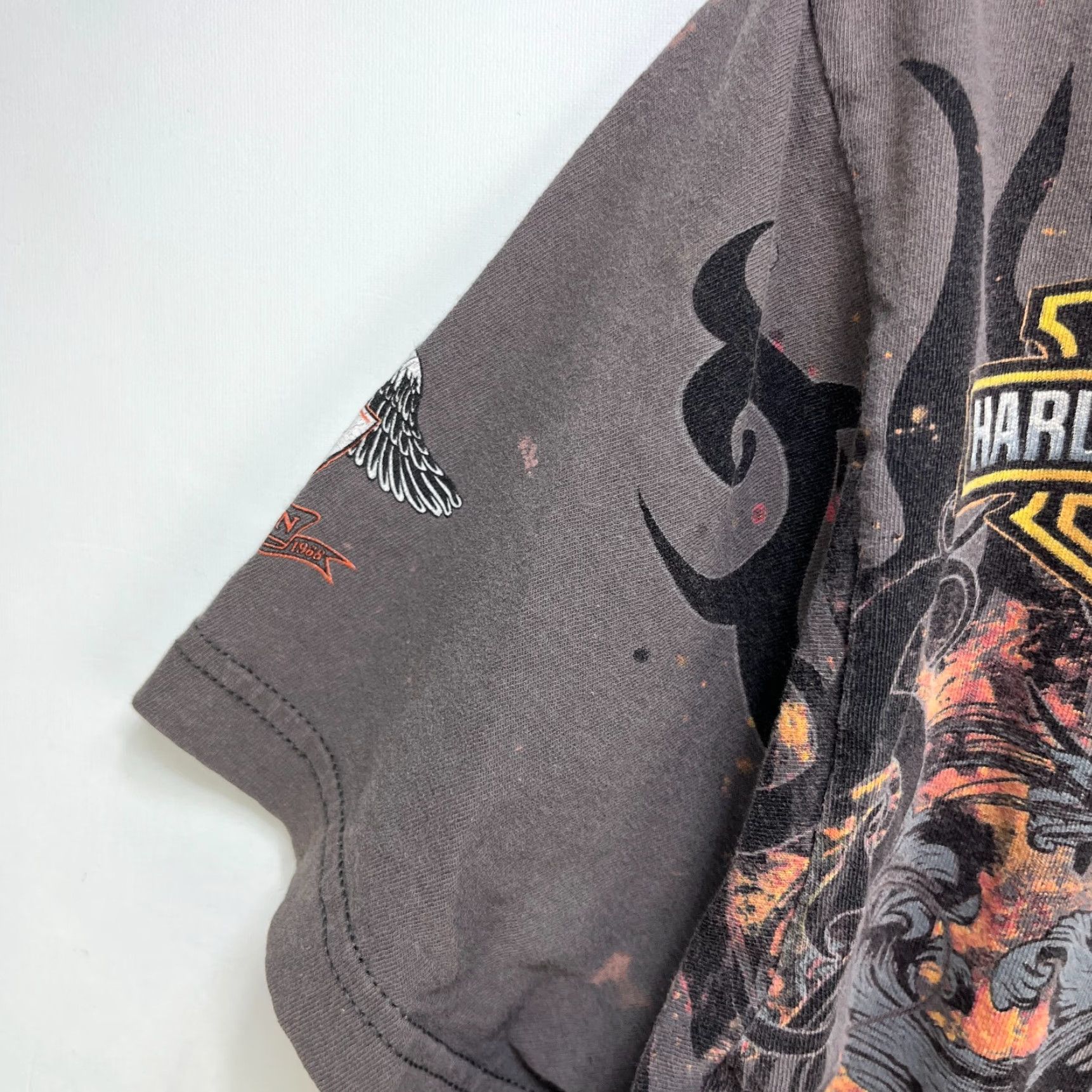 Harley Davidson VINTAGE Harley-Davidson Skull MMA Y2K T-Shirt AOP Large Goth Grunge Men's T-Shirt Gray L Size US L / EU 52-54 / 3 - 5 Thumbnail
