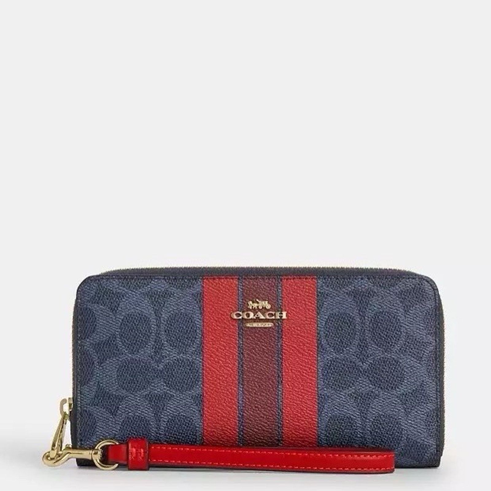 Coach NWT Coach CBO09 Long Zip Around Wallet With Varsity Stripe Size ONE SIZE - 6 Thumbnail