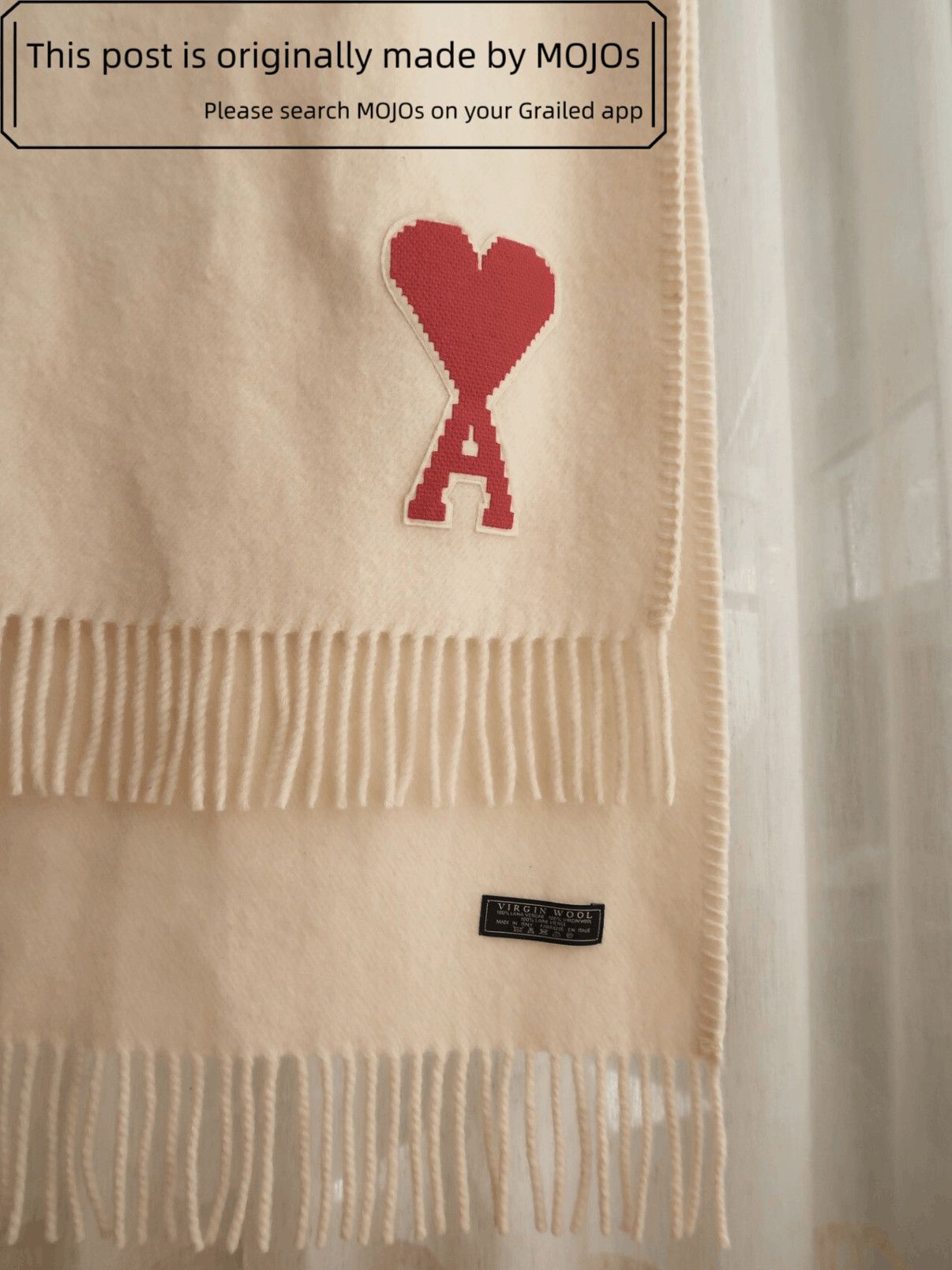 AMI AMI Paris Heart Logo Scarf mojos16021211 Size ONE SIZE - 3 Thumbnail