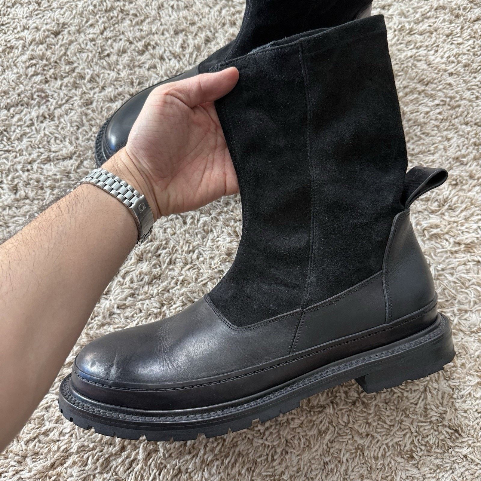Adyar Black Suede Leather Chelsea Boots SSENSE Exclusive