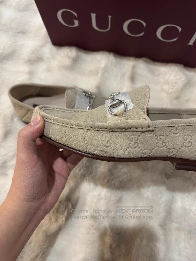 Gucci Guicci Suede Full Print Horseshoe Buckle Loafers Leather S Size US 8 / EU 41 - 8 Thumbnail