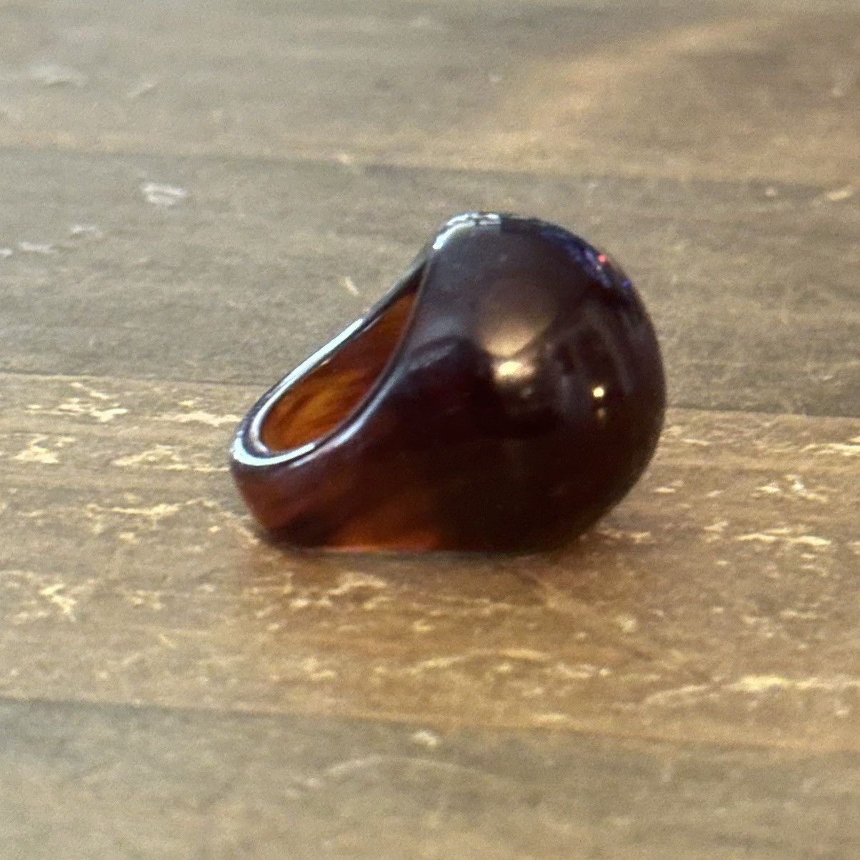 Vintage Vintage Amber lucite dome ring Size ONE SIZE - 7 Thumbnail